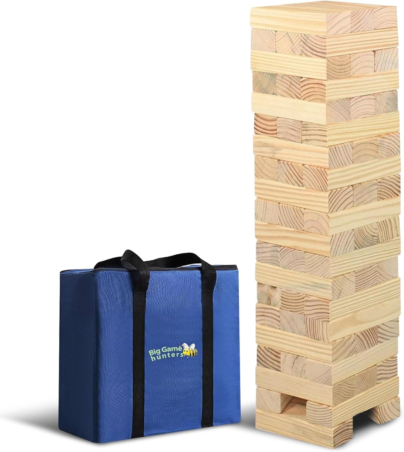 Jumbo Hi-Tower in a Bag - Builds from 0.6 (2 Ft) Meters up to 1.5 Meters (5ft) High - Outdoor Garden Games - Tumble Tower - Building Games