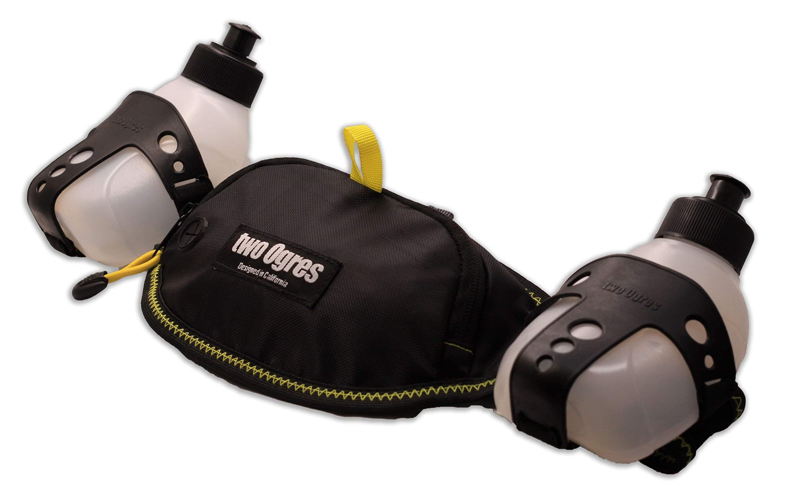 Running Hydration Belt with Two 10oz BPA Free Leak Proof Bottles, Pouch Fits Oversized Phones (iPhone 6/6s Plus, Samsung Galaxy S6 Edge+)