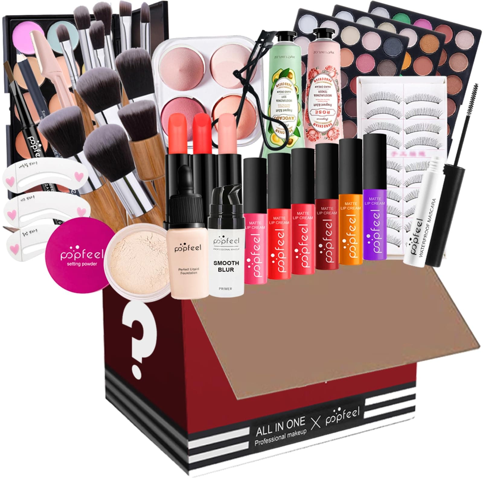 Complete Makeup Kit, 31 Piece Starter Cosmetic Pack for Women and Girls with Eyeshadows Concealer Lipstick Foundation etc. – Surprise Gift Makeup Set for Daily and Travel Use