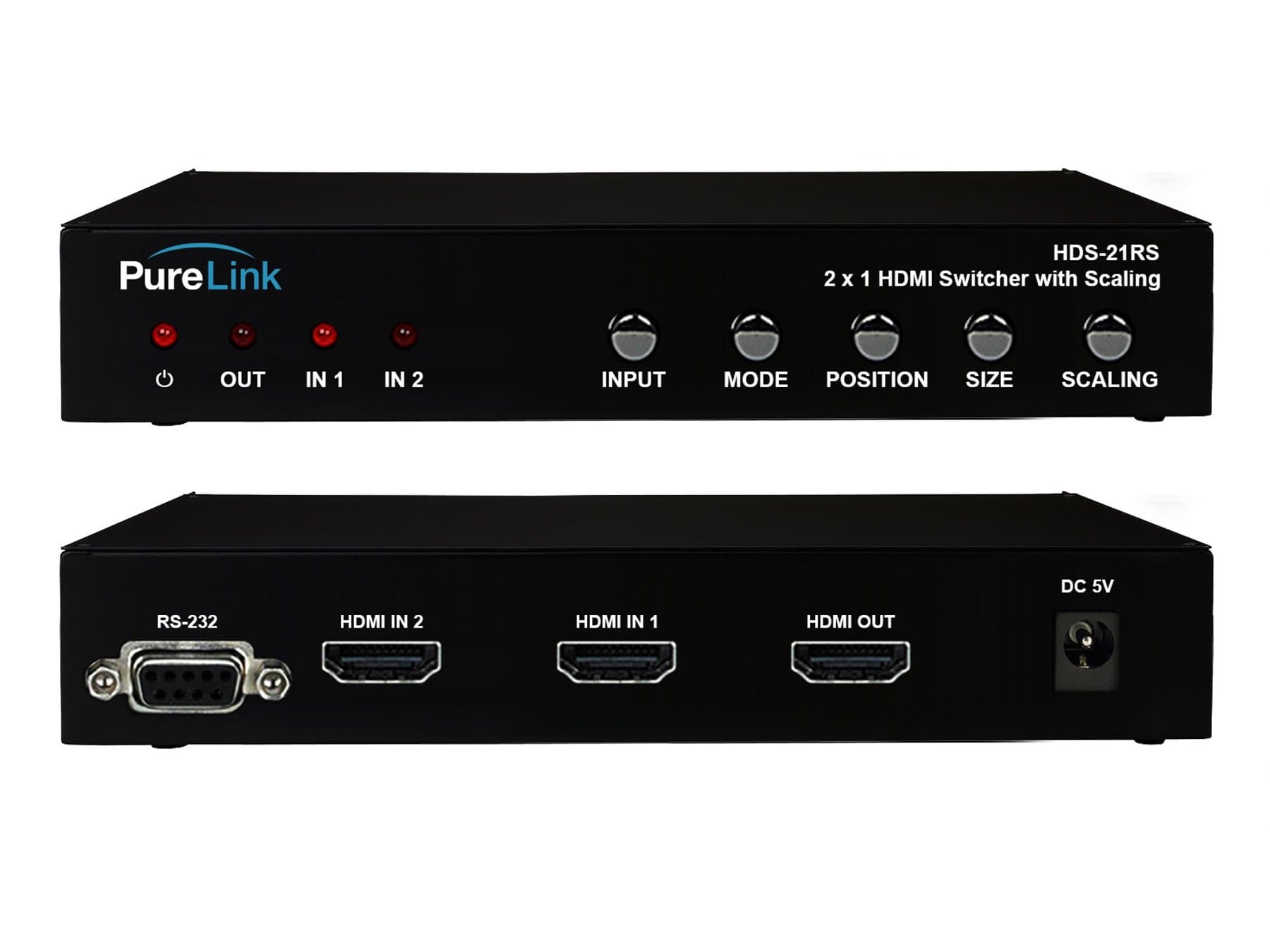 PureLinkHDS-21RS 2x1 HDMI Switcher w Scaling/Split Screen Output/Full HD