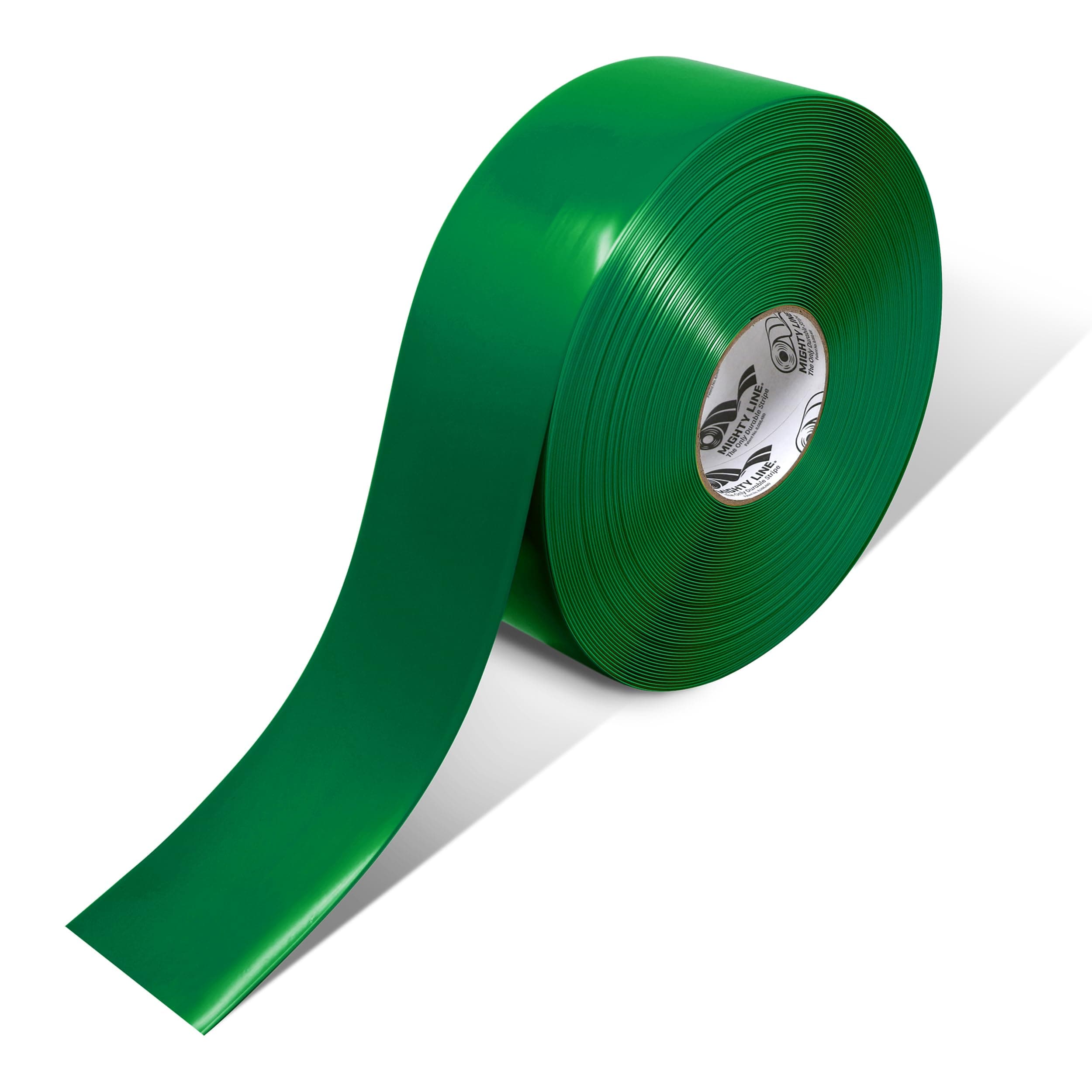 Mighty Line Solid Color 5S Floor Marking Tape for Industrial, Caution, Warning, Safety, Warehouse, Gym, Dance Floor, Line Set Marker, Flooring, Heavy-Duty Adhesive, 3 inch Wide, 100' Roll, Green
