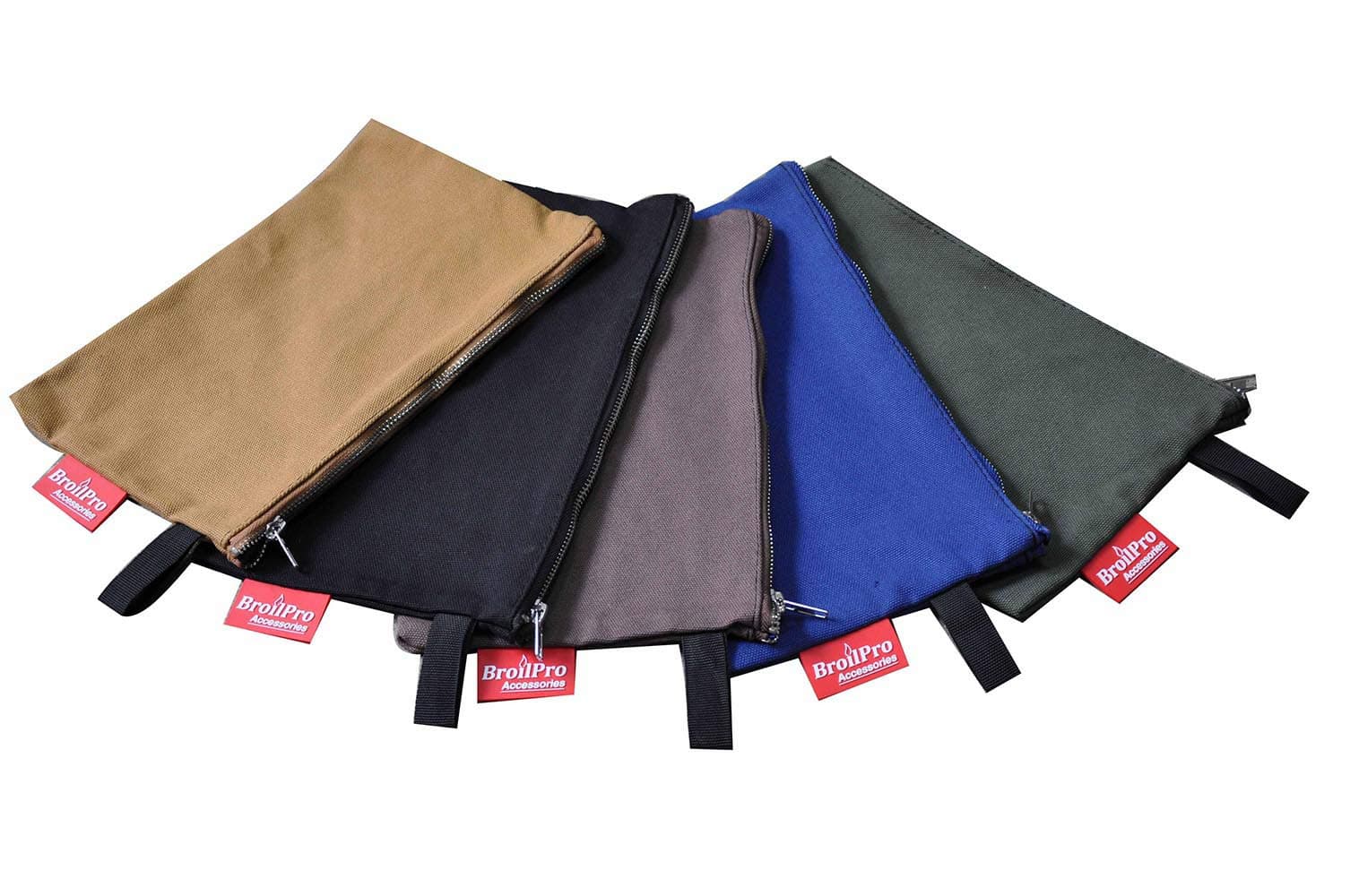 5 Pack Canvas Tool Bags Waterproof Heavy Duty 16 oz. Canvas Tool Multipurpose Pouch Tote Bag with Dependable Metal Zippers