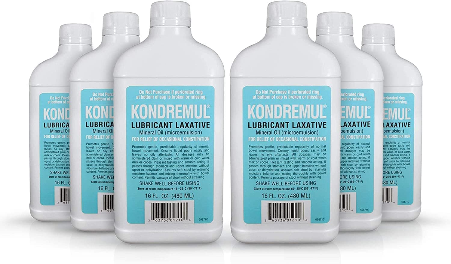 Kondremul Lubricant Laxative, 16 oz (Pack of 6)