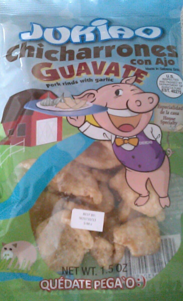 2 Pack Chicharrones Con Ajo Jukiao (Guavate) Pork Rinds