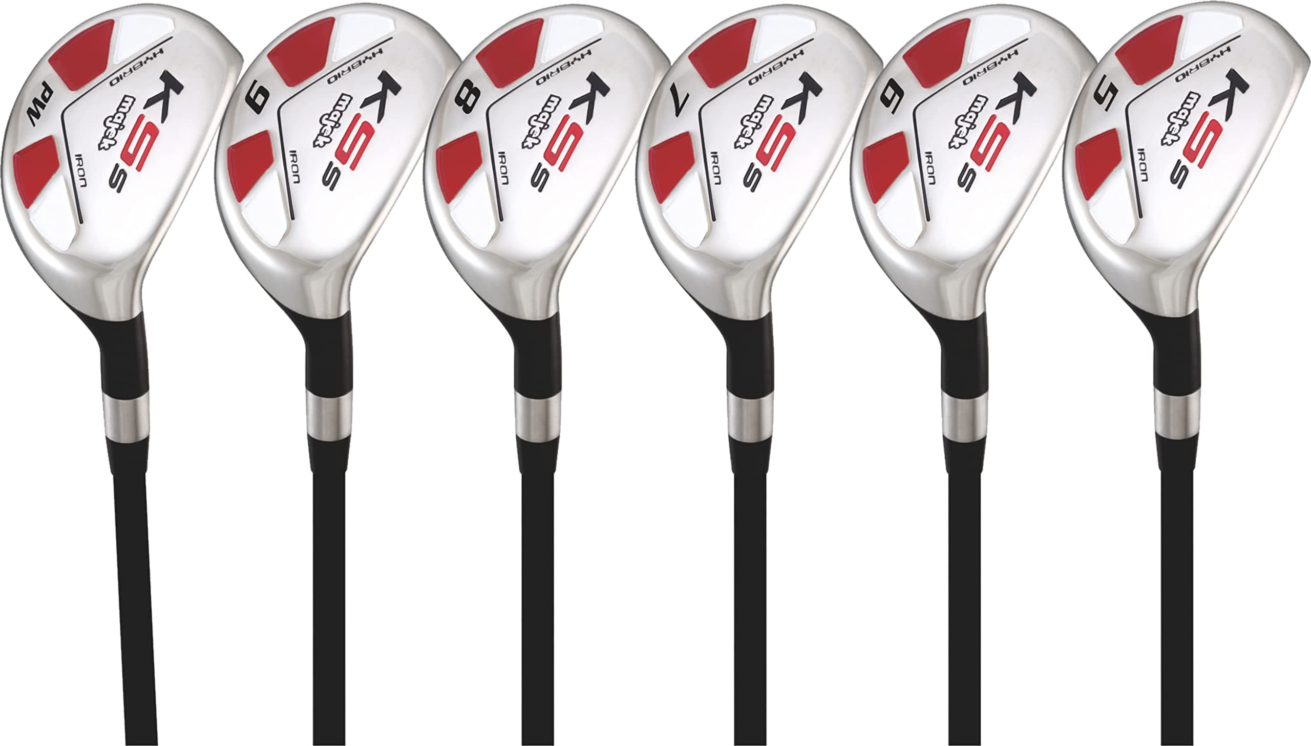 Majek Senior Men’s Golf All Hybrid Partial Set, which Includes: #5, 6, 7, 8, 9, PW Senior Flex Right Handed New Utility “A” Flex Club