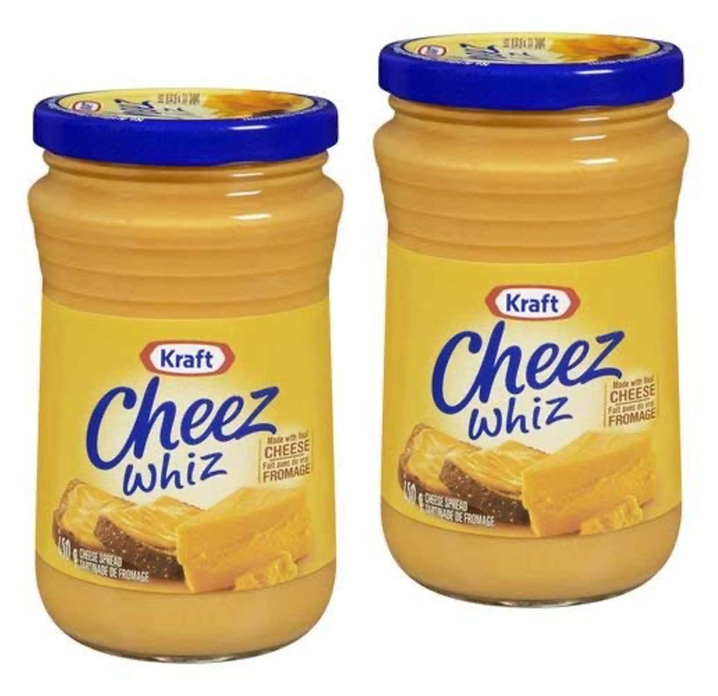 Kraft Cheez Whiz 450g - 2 Pack - Original - Made with Real Cheese - Imported from Canada
