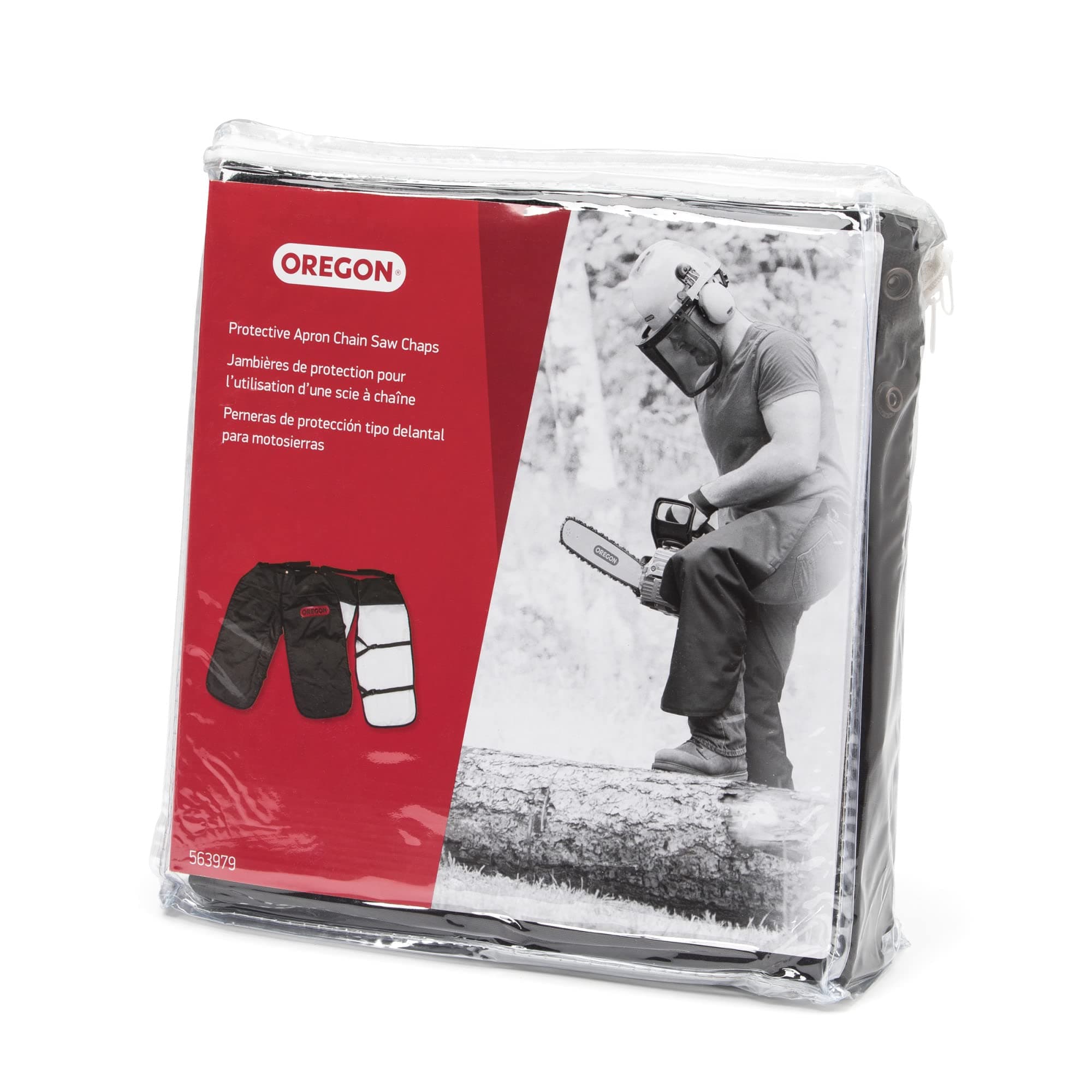 Oregon Chaps Protective Chainsaw Apron, Saw Chain Trouser Covers for Cutting and Logging, 8 Layers Lightweight Material, Breathable and Adjustable, One Size Fits All, Black (563979)