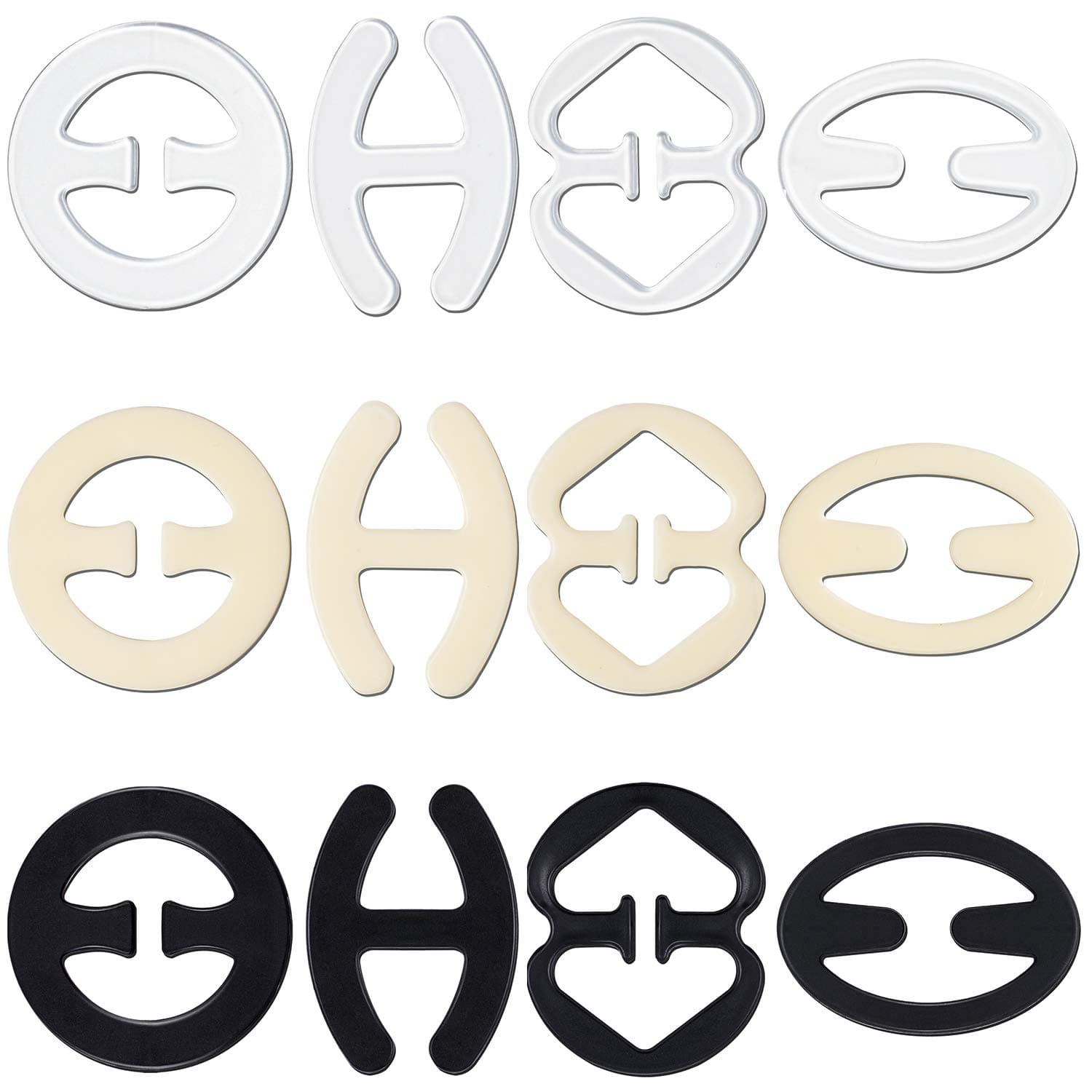Bra Strap Clips, 12Pcs Bra Clips for Back, Anti-Slip Bra Straps Holder, Buckles Cleavage Control Clips for Bra