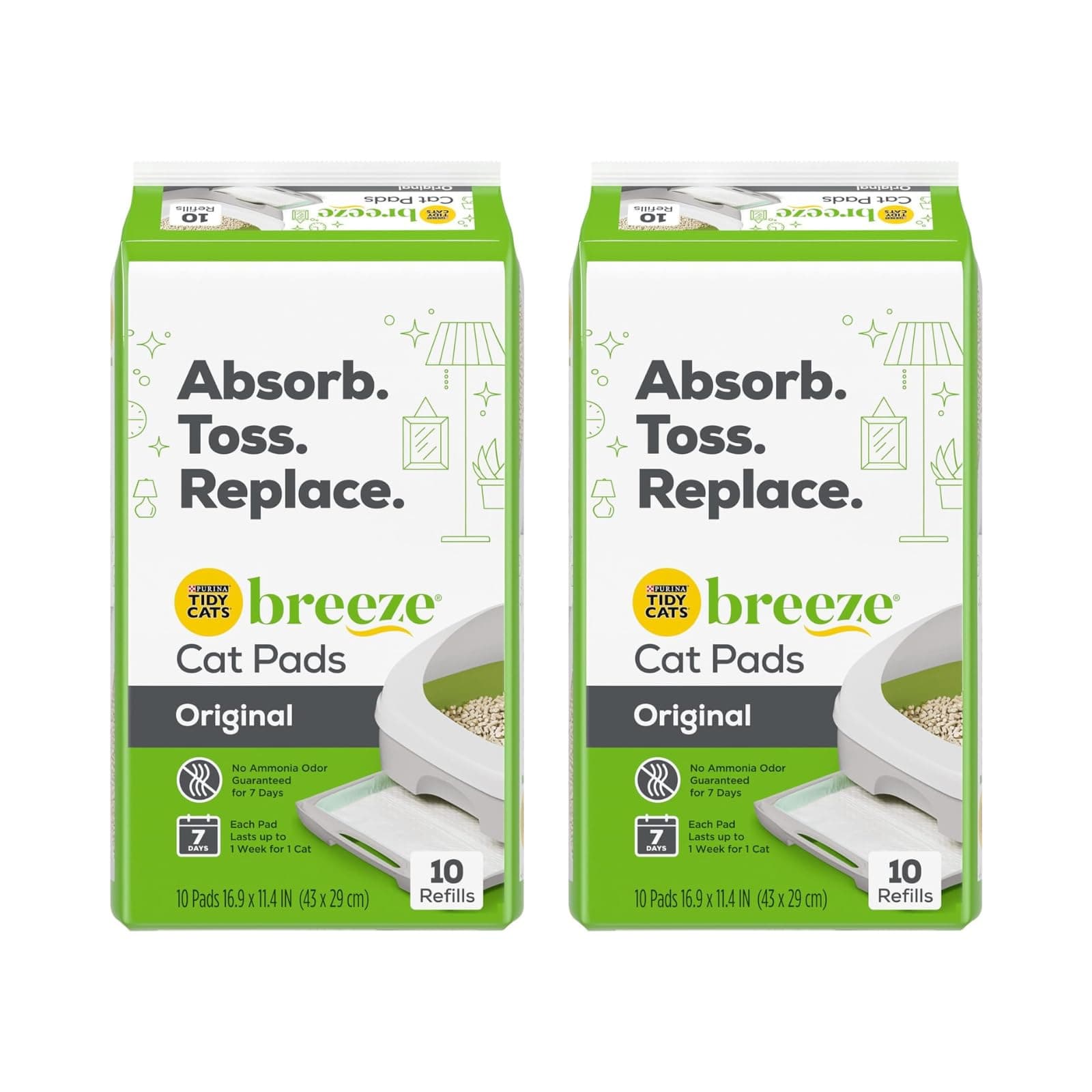 Tidy Cats Breeze Pads, 10 Count Mulit Packs