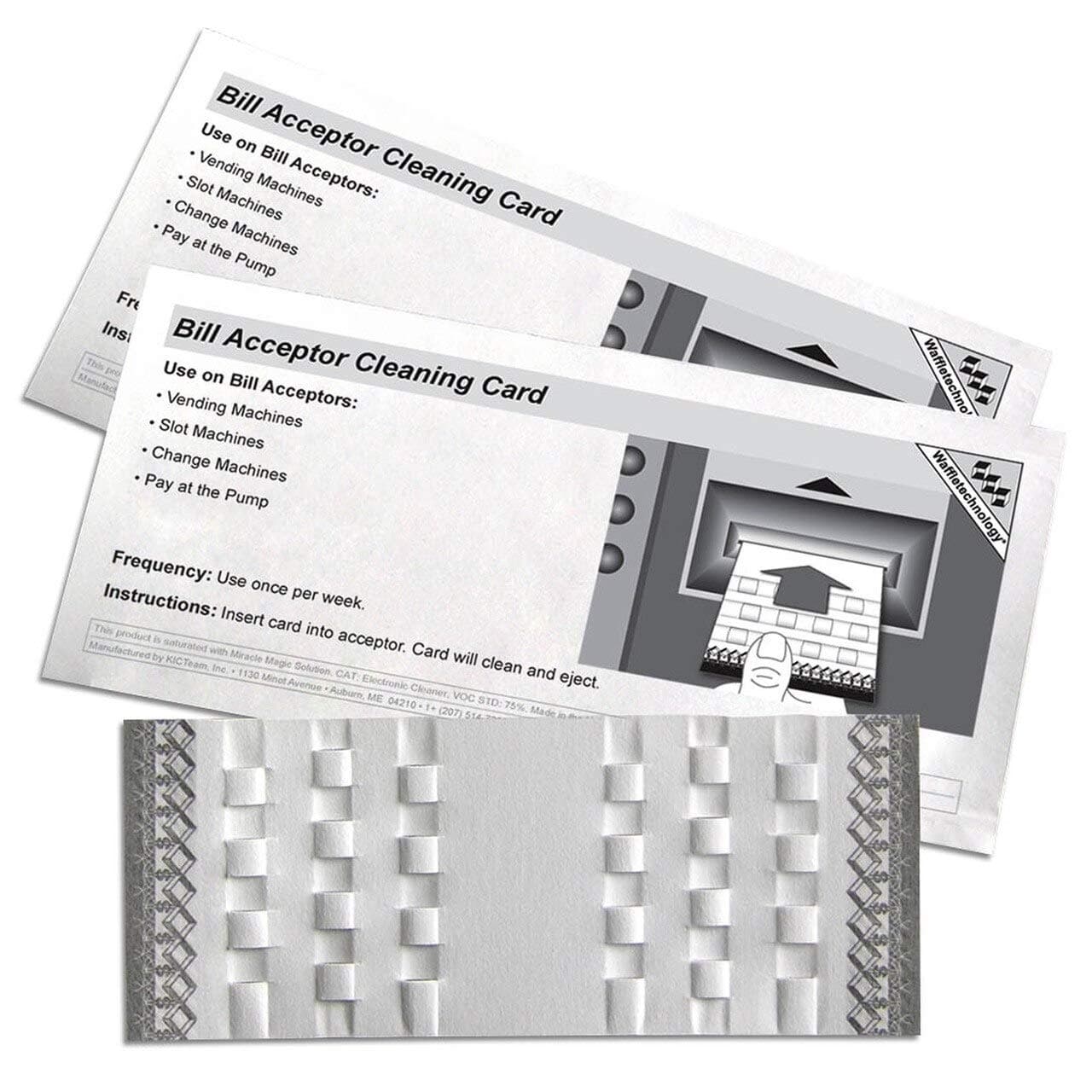 Waffletechnology Bill Acceptor Cleaning Cards with Miracle Magic (5 Cards) (KW3-BMB15M/5)