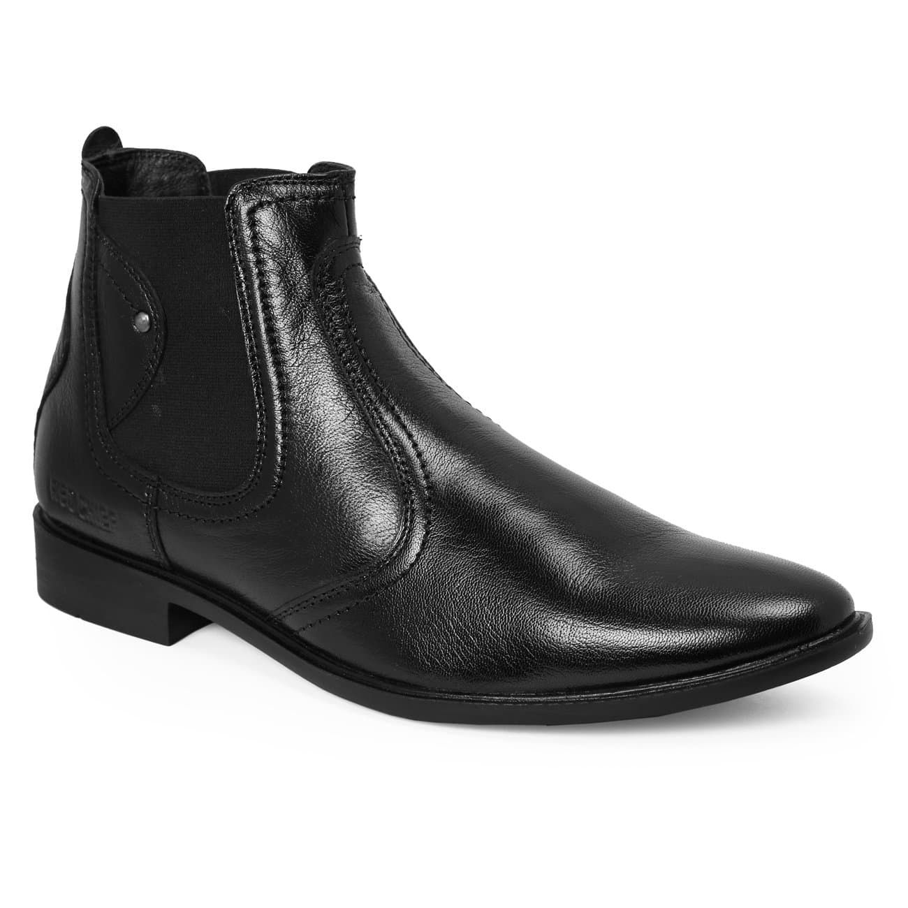 Red Chief Genuine Leather Formal Slip-On Boots for Men | Elastic Closure | Stylish & Comfortable Office Shoes | RC3498