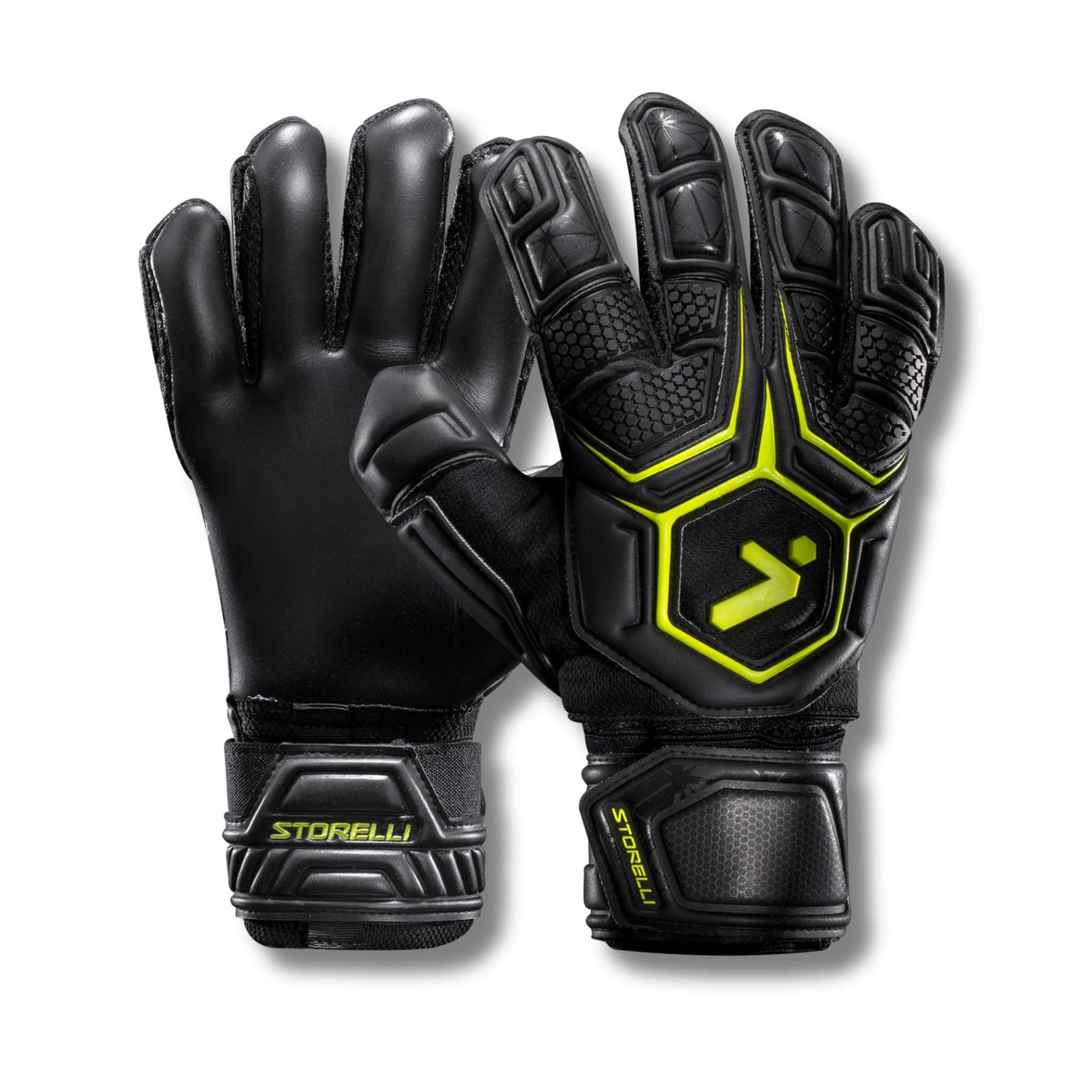 Storelli Gladiator 3 GK Gloves High-Impact Hand Protection with Removable Finger Spines, Premium Hand Grip for Soccer Goalies