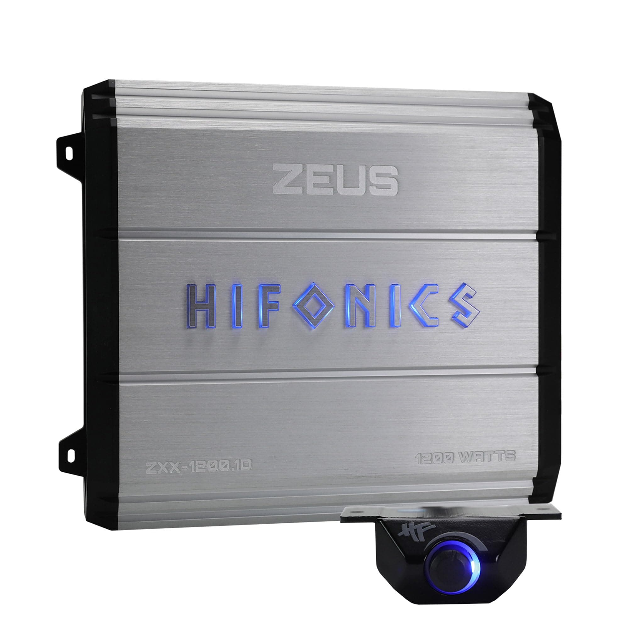Zeus ZXX 1200 Watt Max Class D Monoblock Car Audio Amplifier Amp with Bass Knob and Remote, Variable Crossovers, ZXX-1200.1D, Silver