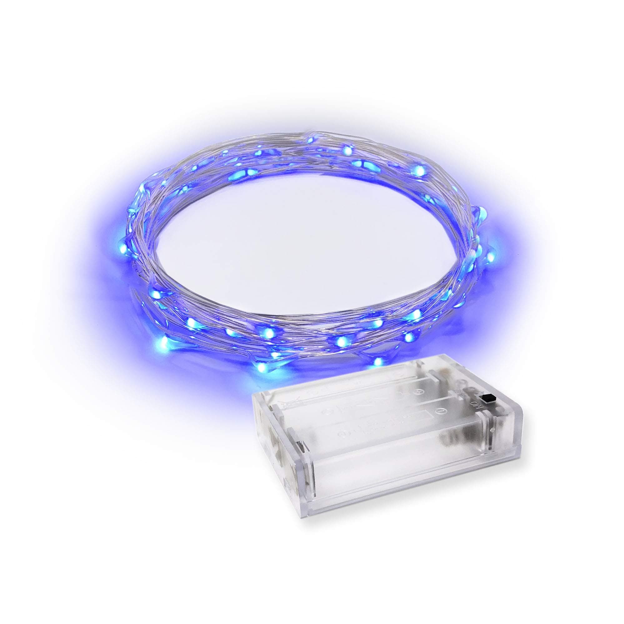 30 LEDs Blue Color String Lights Silver Wire Indoor and Outdoor 9.5 Feet Firefly Starry Fairy Lights Battery Powered for DIY, Christmas, Holidays, Party, Bedroom and Centerpieces