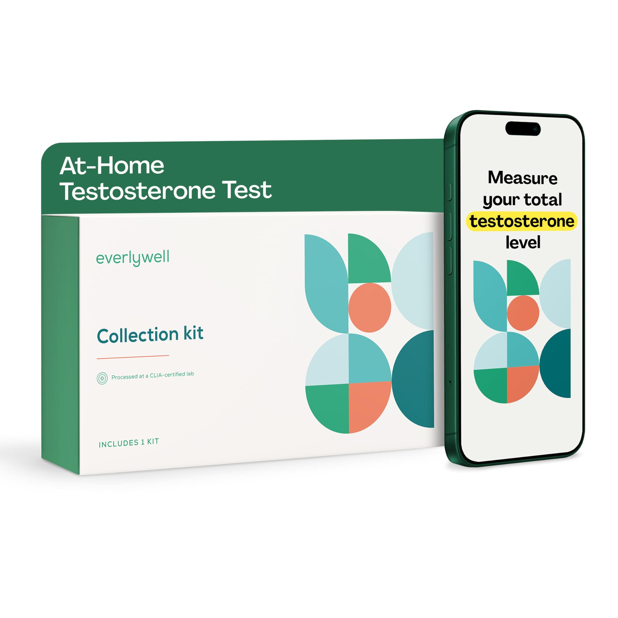 Everlywell At-Home Testosterone Collection Kit for Men, Measures Total Testosterone Level for Accurate Results from CLIA-Certified Labs, Ages 18 Plus