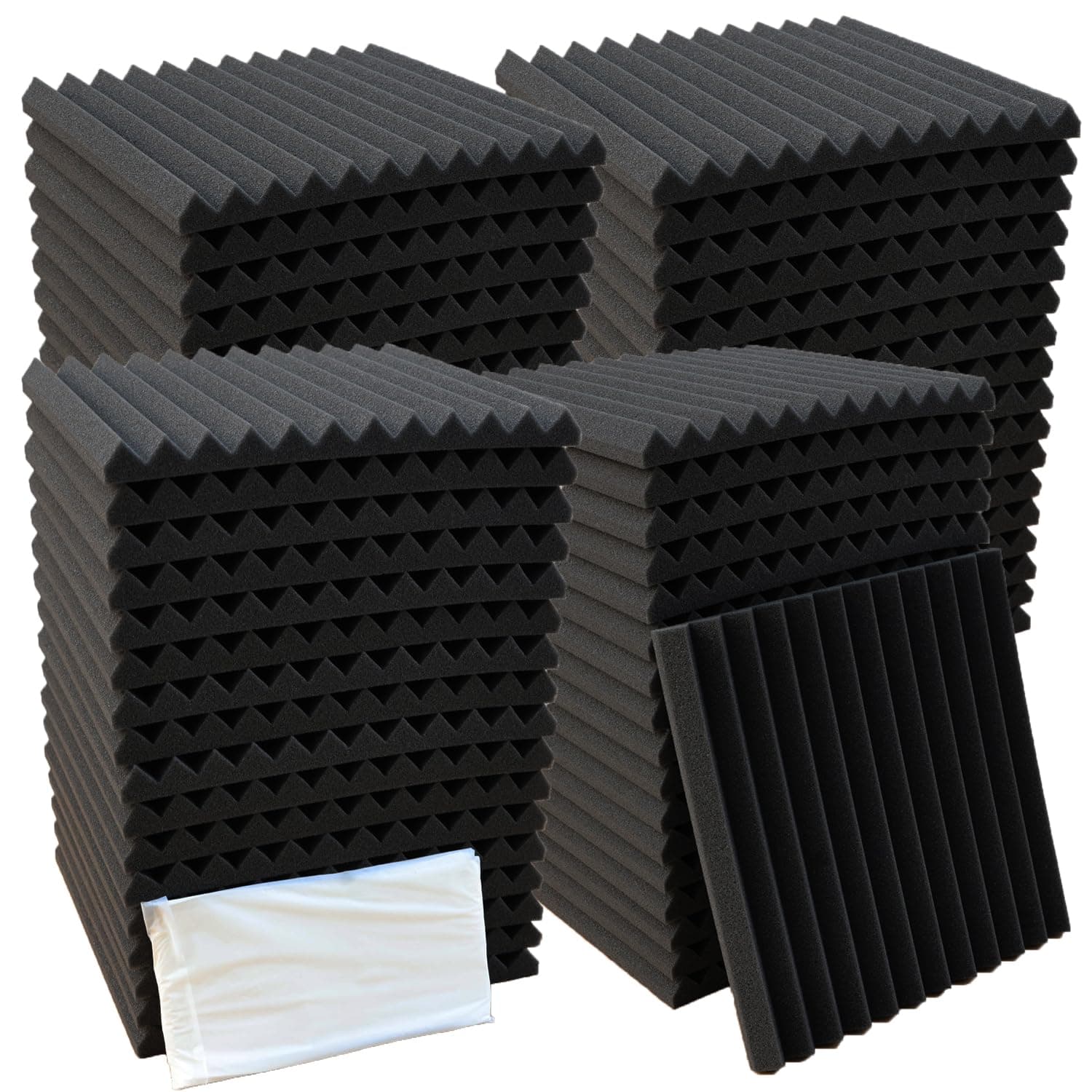 52 Pack Acoustic Foam Panel Wedge Studio Soundproofing Wall Tiles 12" X 12" X 1"