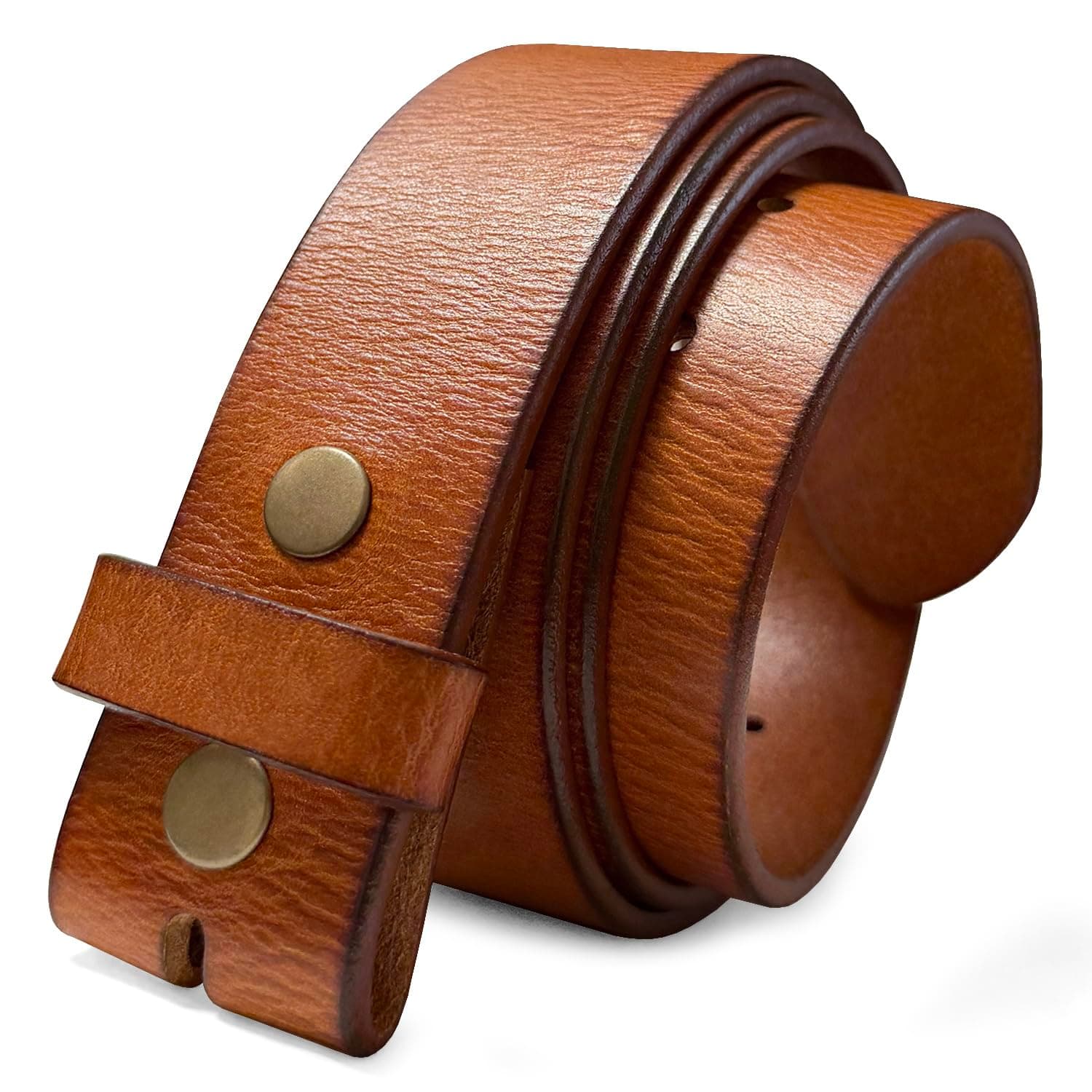 100% One-Piece Full Grain Leather Belt Straps with No Slot Hole/Slot Hole/Heavy-Duty, Multi Options 1-1/2" (38mm) Wide