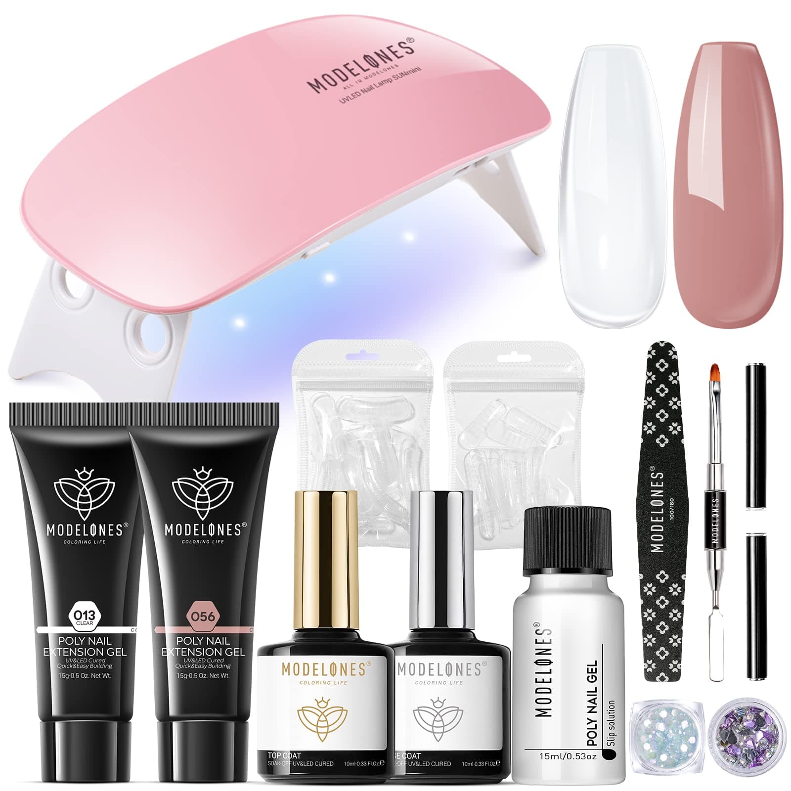 Poly Nail Gel Starter Kit with Nail Lamp