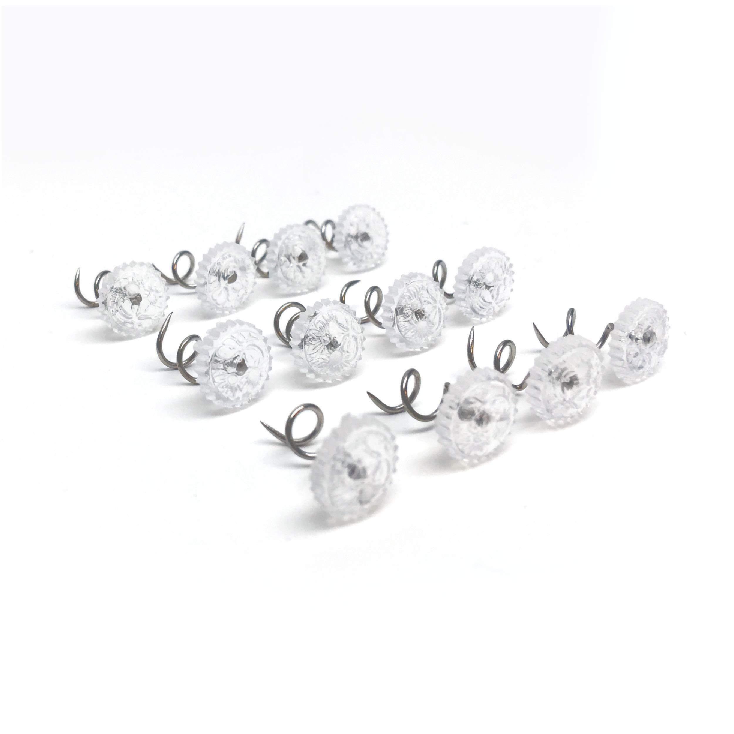 FRESH IDEAS Bed Skirt Dust Ruffle Pins, Spiral Push Pins to Keep Bed Skirt in Place, Set of 12