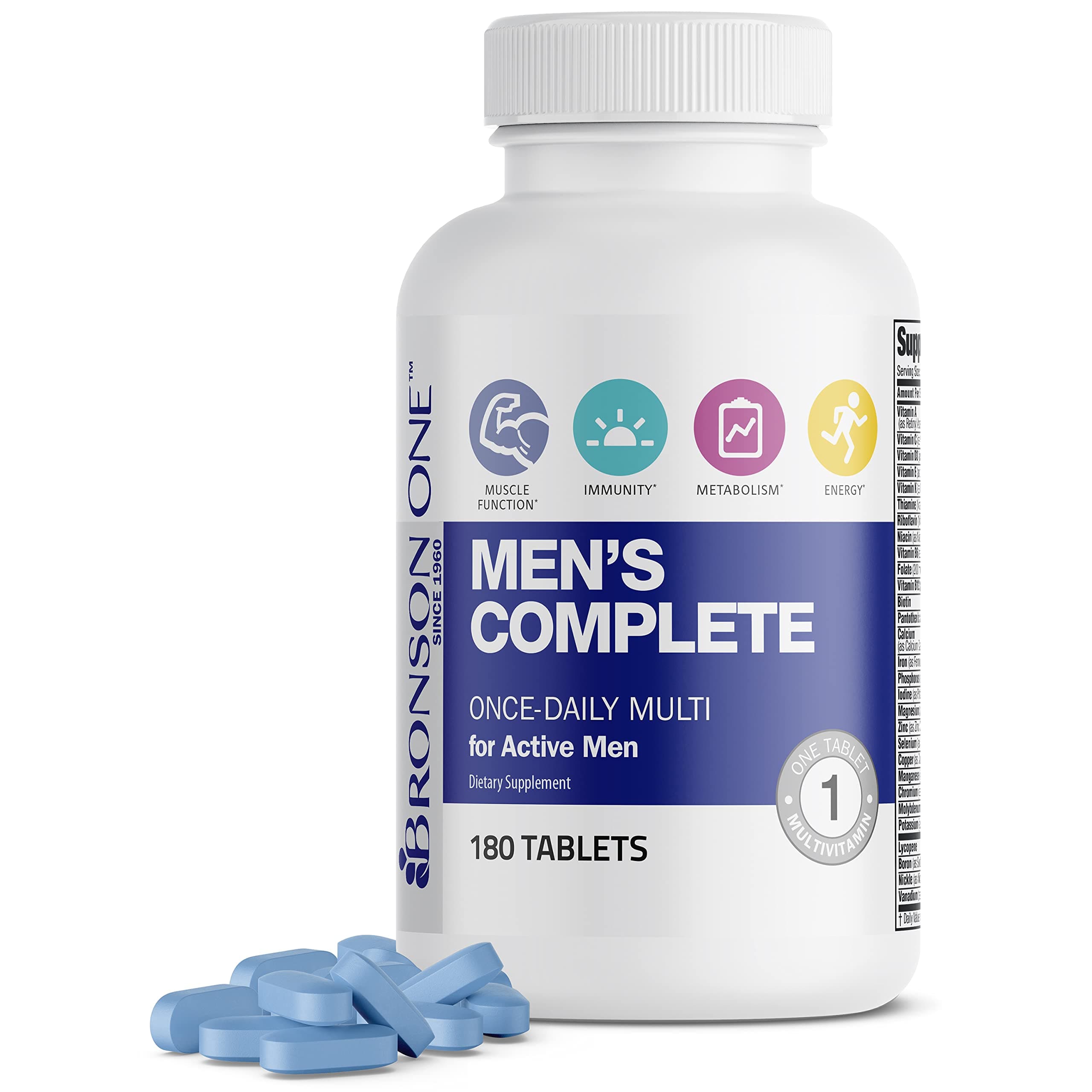 ONE Daily Men’s Complete Multivitamin Multimineral Once-Daily Multi for Active Men, 180 Tablets