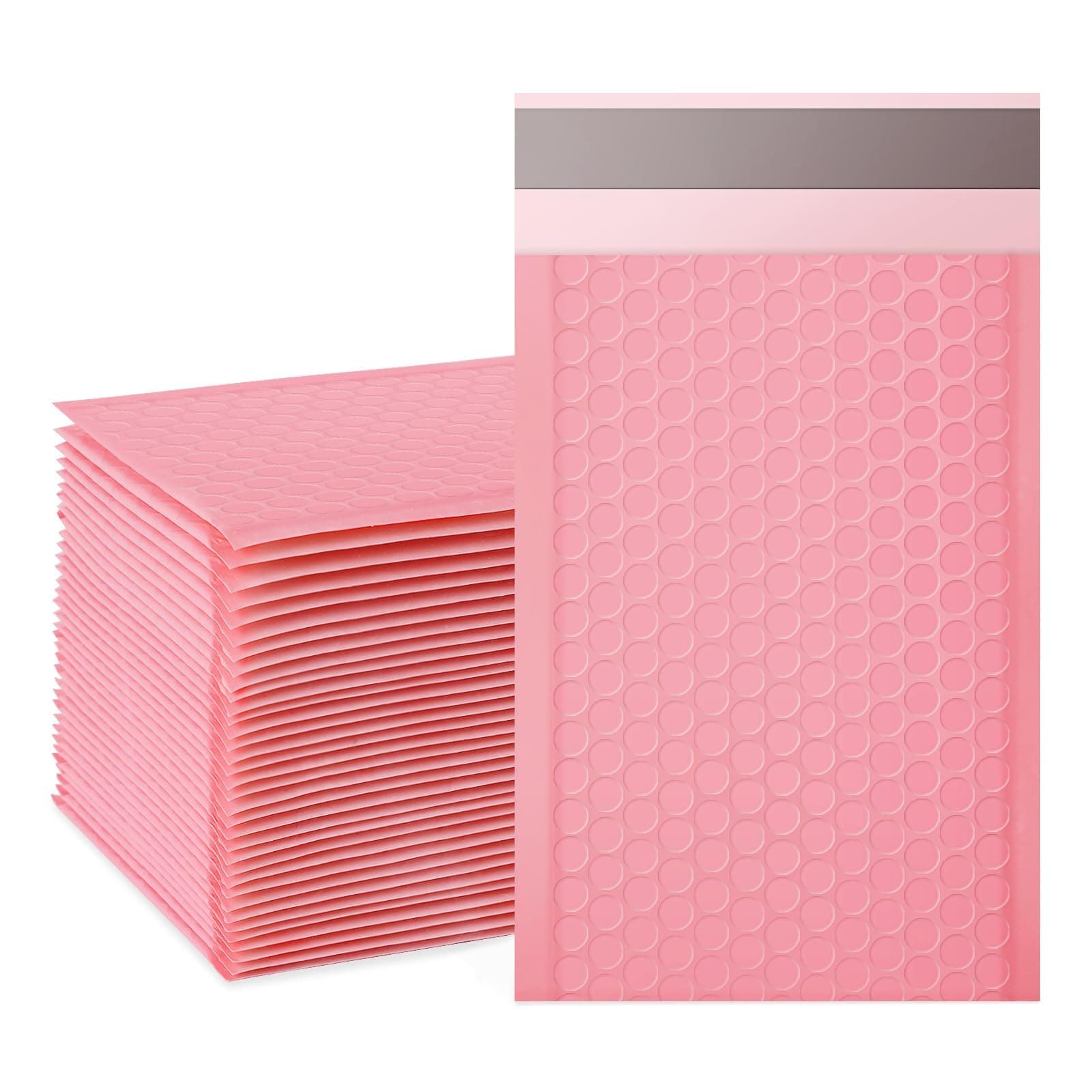 packbabol Bubble Mailers, 4x7 Inch Padded Bubble Mailers Pack of 50 Bubble Envelopes Opaque Self Seal Adhesive Waterproof Bags for Shipping and Packaging (Pink, 4x7-50)