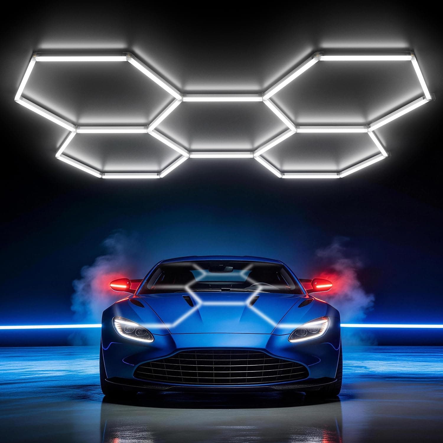 HYPERLITE Gen II Hexagon Garage Lights: 168W 16800LM 5 Grids Hexagon Led Light, 6500K Ultra Bright Honeycomb Hex Lights, Durable Design for Garage, Shop, Basement, Barber, Homegym
