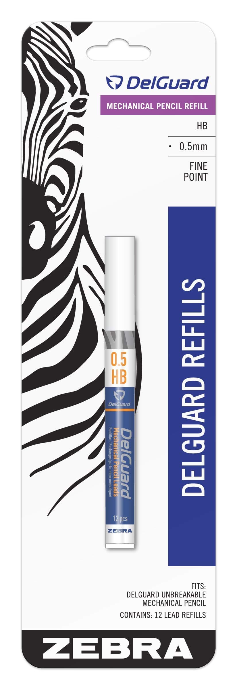 Zebra DelGuard Mechanical Pencil HB#2 Lead Refills 5-Count