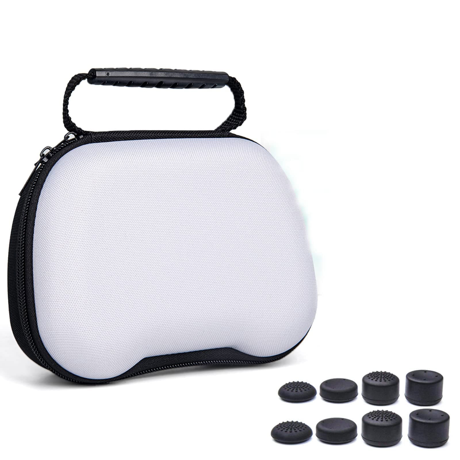 MAKINGTEC Fit for PS5 DualSense Controller Carry Case for PS5 Controller Storage Bag Travel Carrying Case Holder Shockproof Protective Hard Case for 5 DualSense Controller (White+Black) (White)