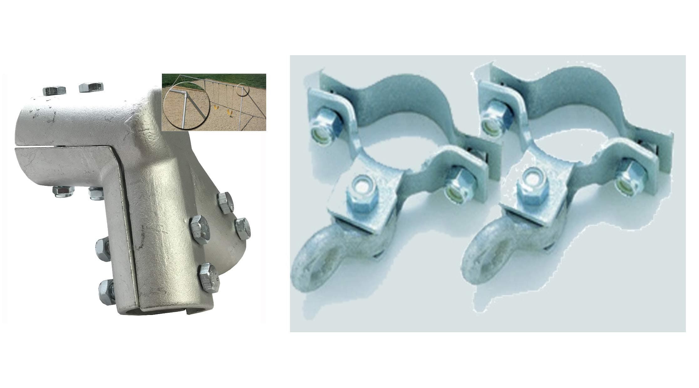 Playkids Pipe Swing Set Hanger Combo - 2 Pipe End Frames + 4 Pipe Swing Hangers - Playground