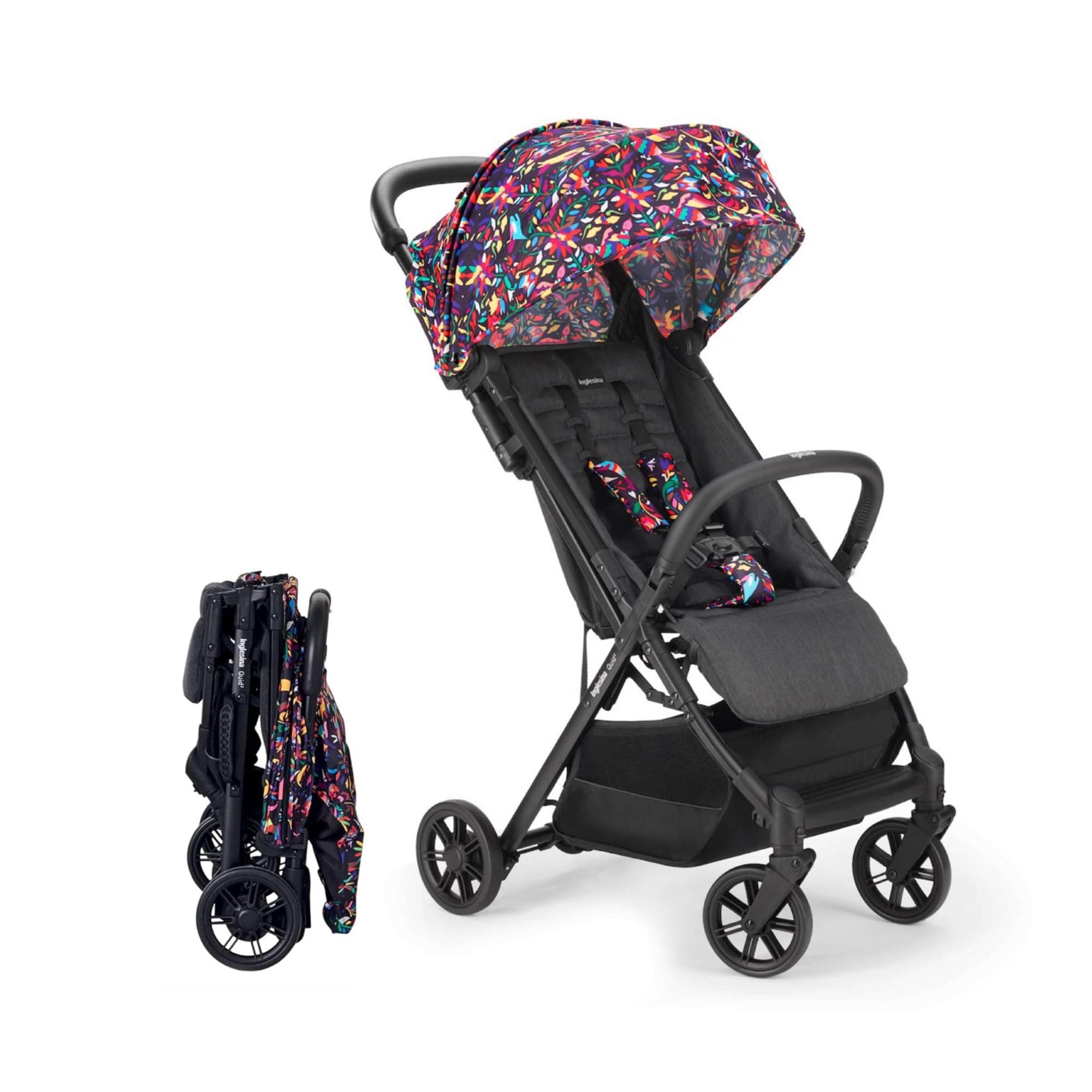 Quid Stroller, Maya Black - Compact, Airplane Travel Stroller for Babies & Toddlers 3 Months to 50 lbs - Lightweight - Easy to Open - BPA Free