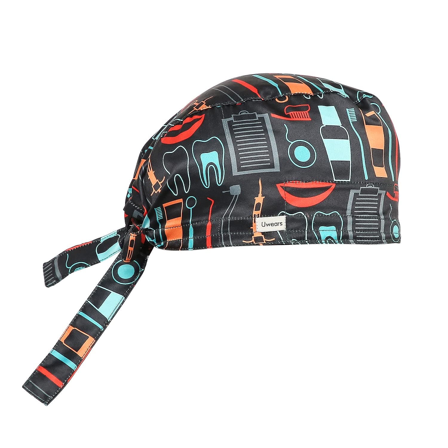 Associated Uniforms Printed Satin Scrub Cap Unisex with Sweat Band