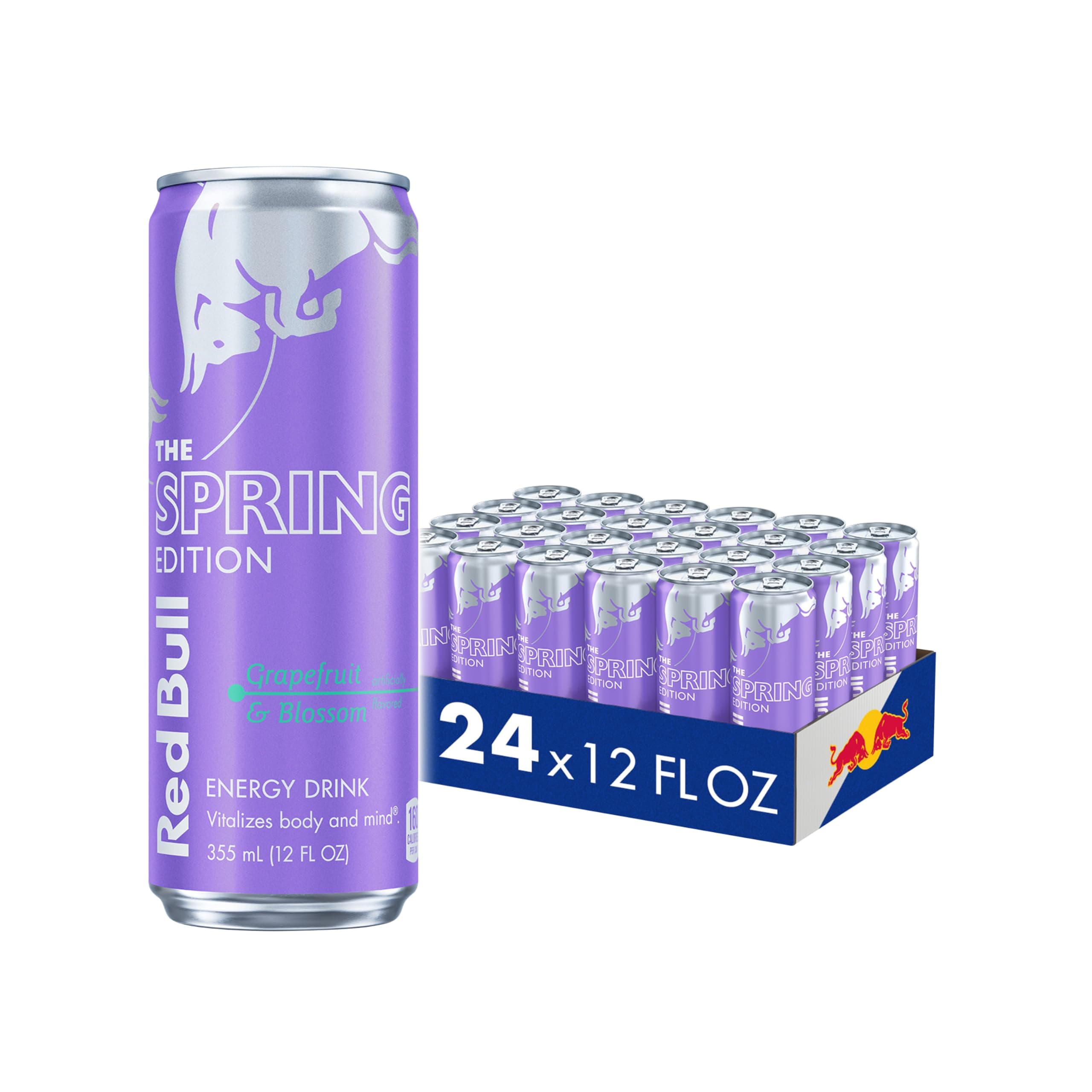 Red Bull Spring Edition Energy Drink, Grapefruit, 12 fl. oz., Case of 24 cans, with 114mg Caffeine, Taurine & B Vitamins