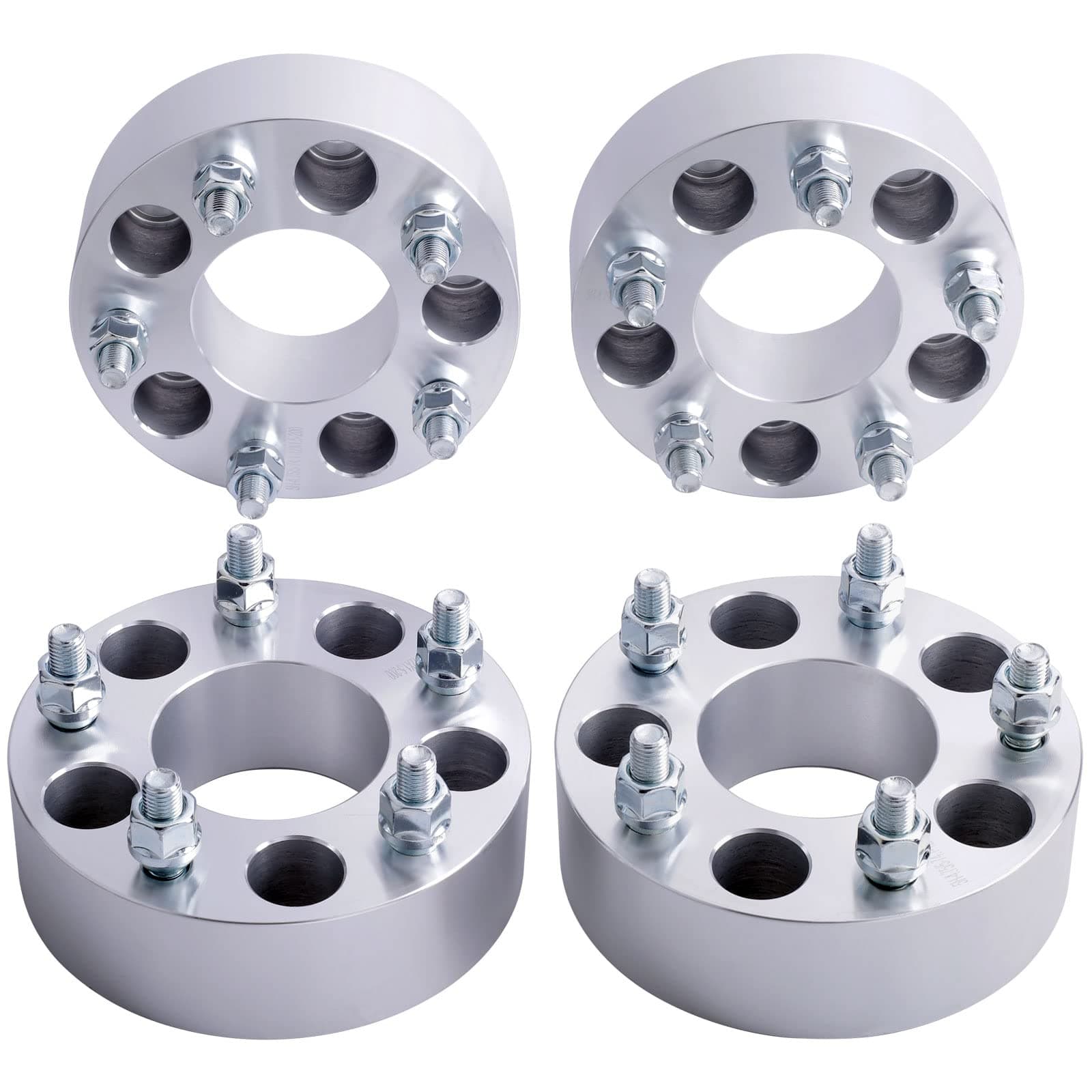 DCVAMOUS 4PC 5 Lug 5x5 5x127 Wheel Spacers 2 Inch with 1/2" Studs Compatible with Jeep for 2007-2018 Wrangler JK JKU (Not for JL JLU) | 2006-2010 Commander XK | 1999-2010 Grand Cherokee WJ WK