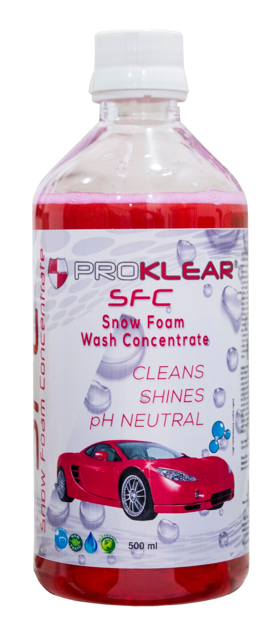 PROKLEAR SFC 500mL Foam Car Wash Shampoo Concentrate|pH Neutral|Thick Suds With Shine|Bubblewash|Snow Car Foam|Bucket Wash|40ml for 900ml water