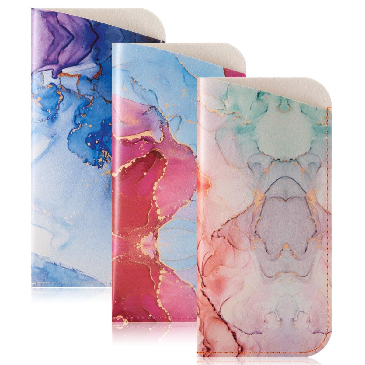 3 Pack Reading Glasses Pouch - Soft Eyeglasses Bag Portable Cloth Eyewear Case