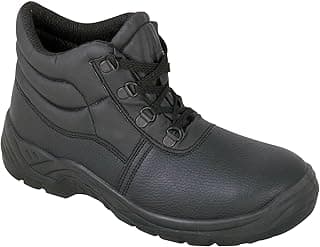 Safety Chukka Work Boots with Steel Toe Cap and Midsole Protection, Black