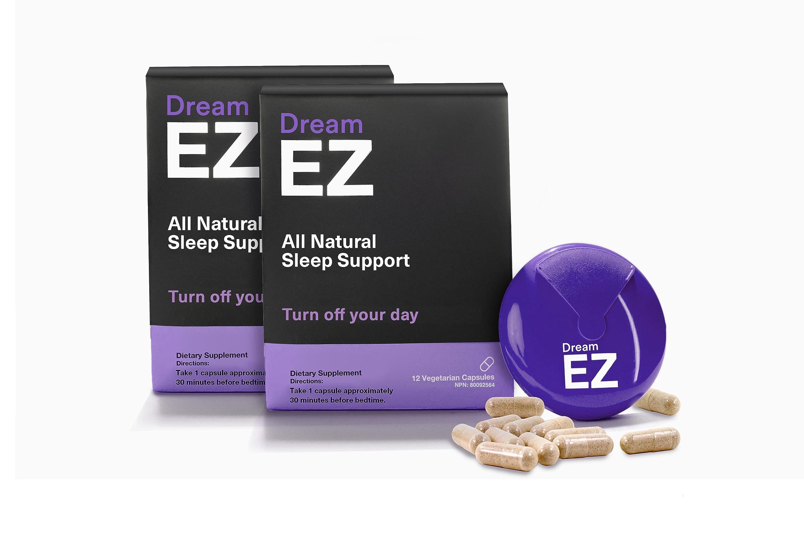 Dream EZ Natural Sleep Aid with 100% Valerian Root and Lemon Balm | Sleeping Pill | 10MG Melatonin | Non-Habit Forming | Chamomile & Magnesium (24)