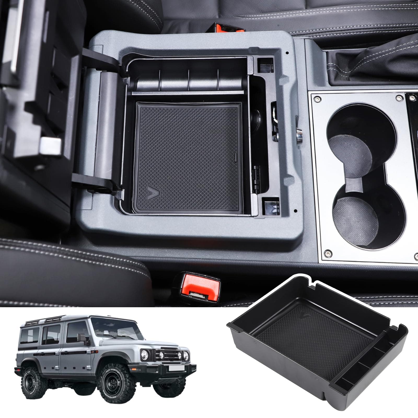 Car Armrest Storage Box Tray Compatible with INEOS Grenadier 2020-2024 Center Console Organizer Tray Car Center Console Armrest Storage Box