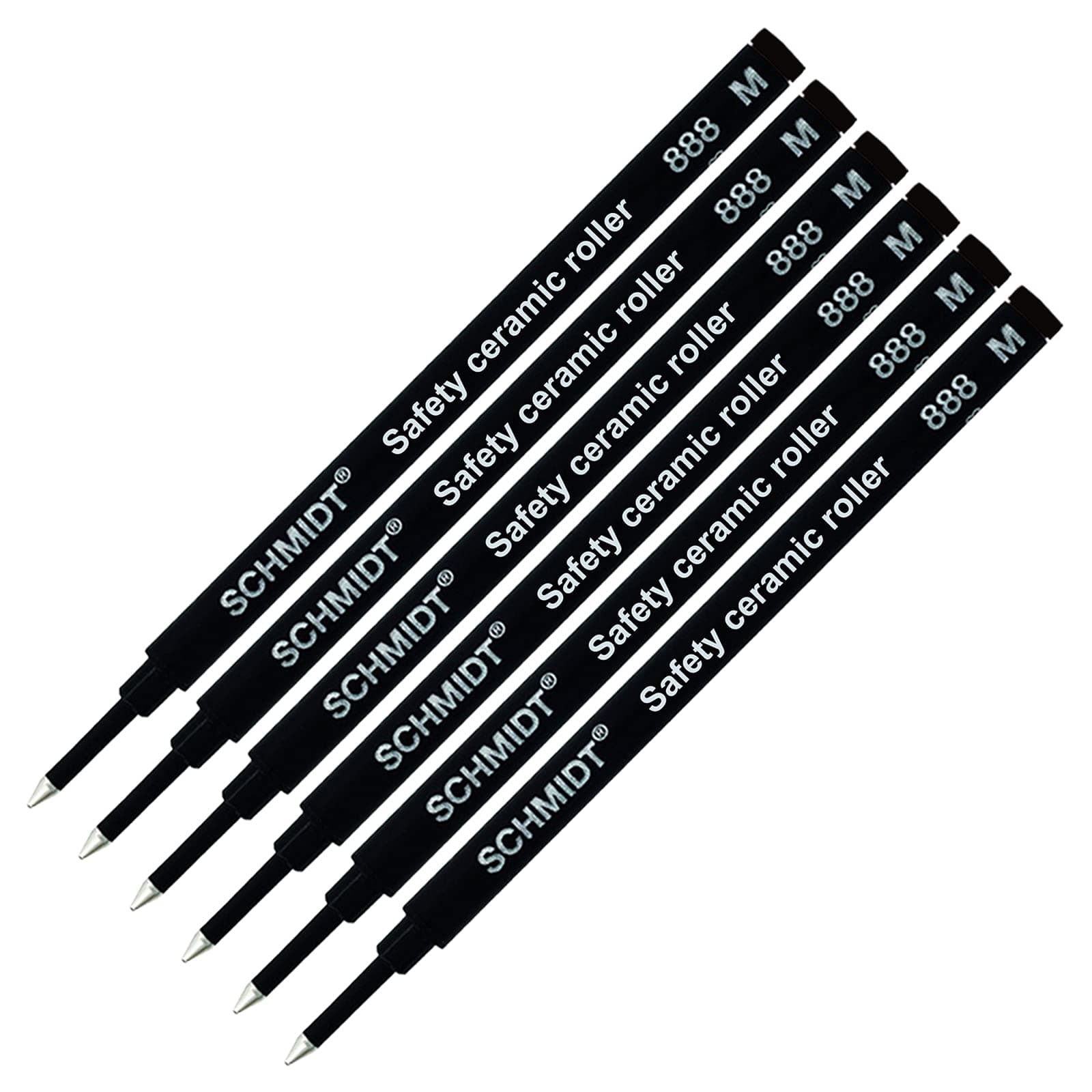 SCHMIDT 6 Pack - Private Reserve Ink 888 Rollerball Refill Black Medium Tip