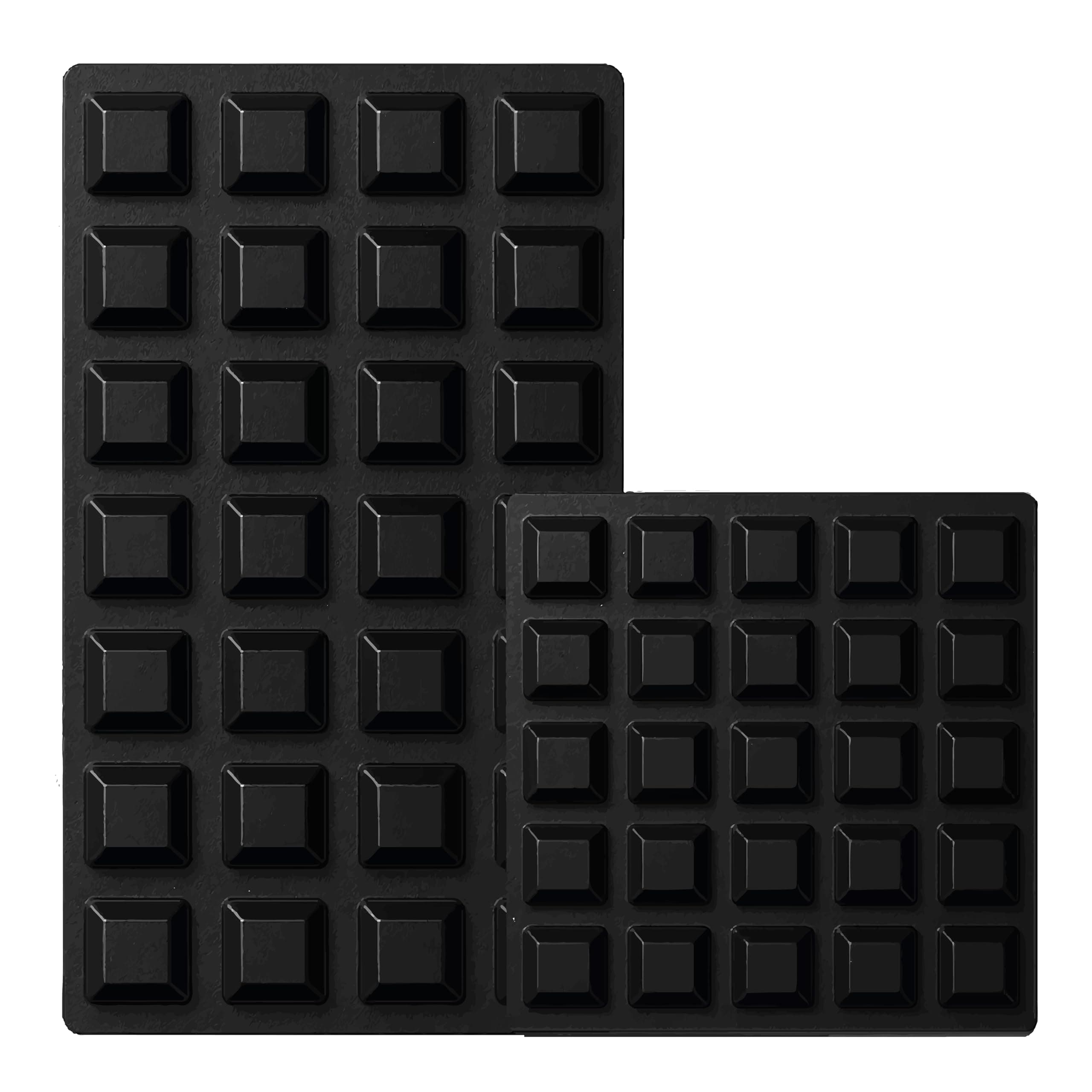 Black Rubber Feet (53 Pack) Self Stick Bumper Pads - Adhesive Tall Square Bumpers for Electronics, Speakers, Laptop, Appliances, Furniture, Computers
