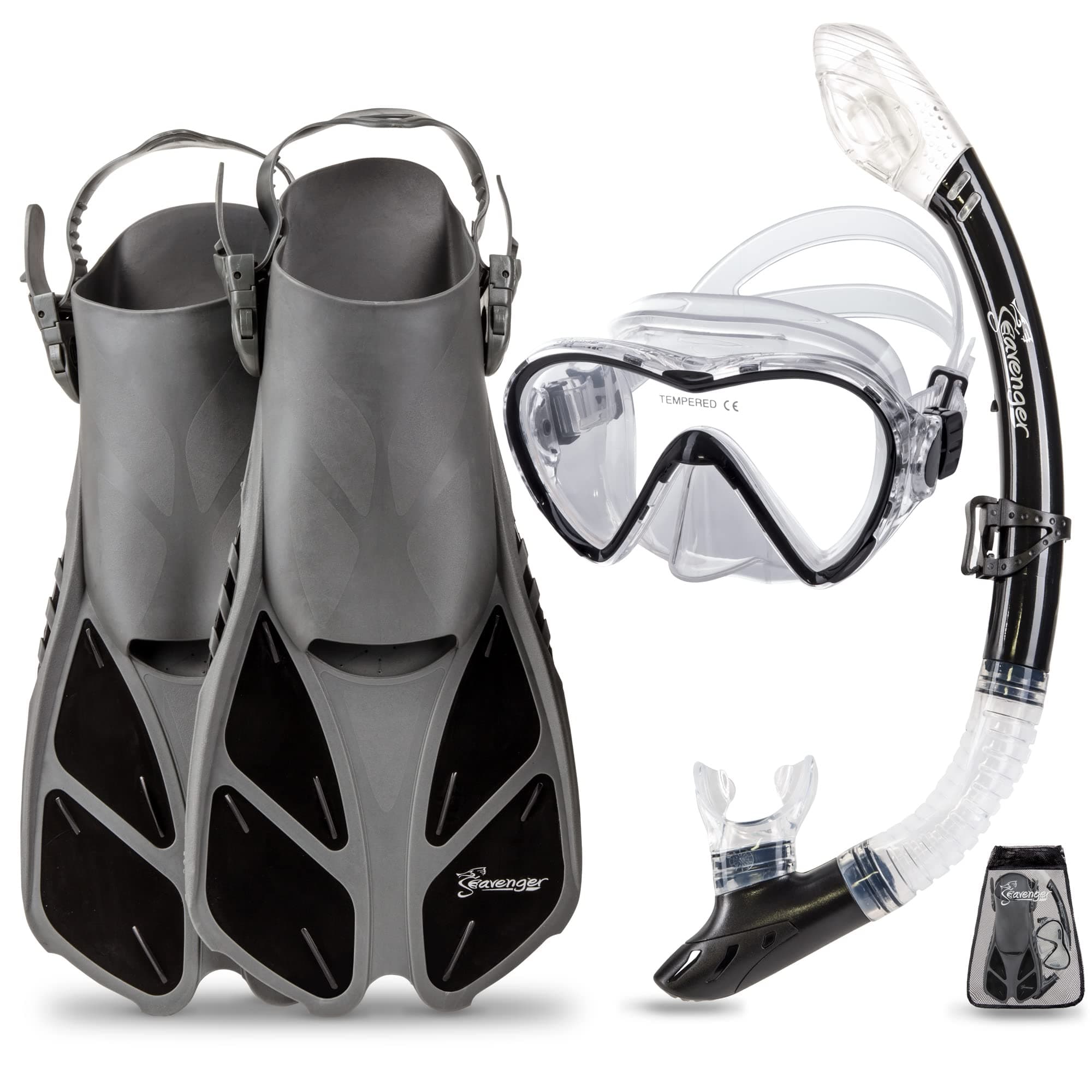Seavenger Aviator Snorkeling Set with Gear Bag