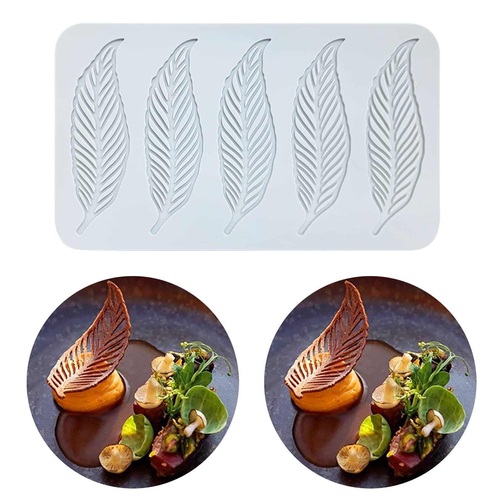 Hollow Candy Mold, Chocolate Candy 3D Hollow Silicone Mold (Feather Grey)