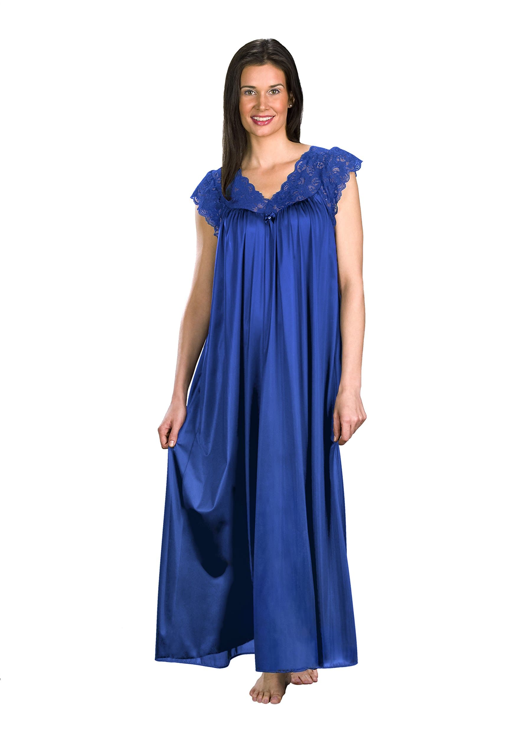ShadowlineWomen's Silhouette 53" Short Cap Sleeve Long Gown