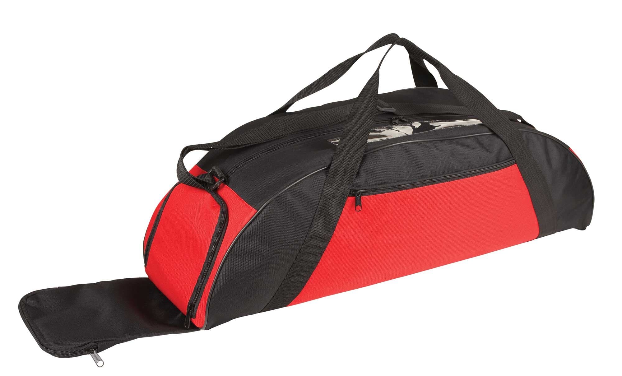 Blank Duffle Bag Baseball Equipment Duffel Bag in Red and Black Gym Bag