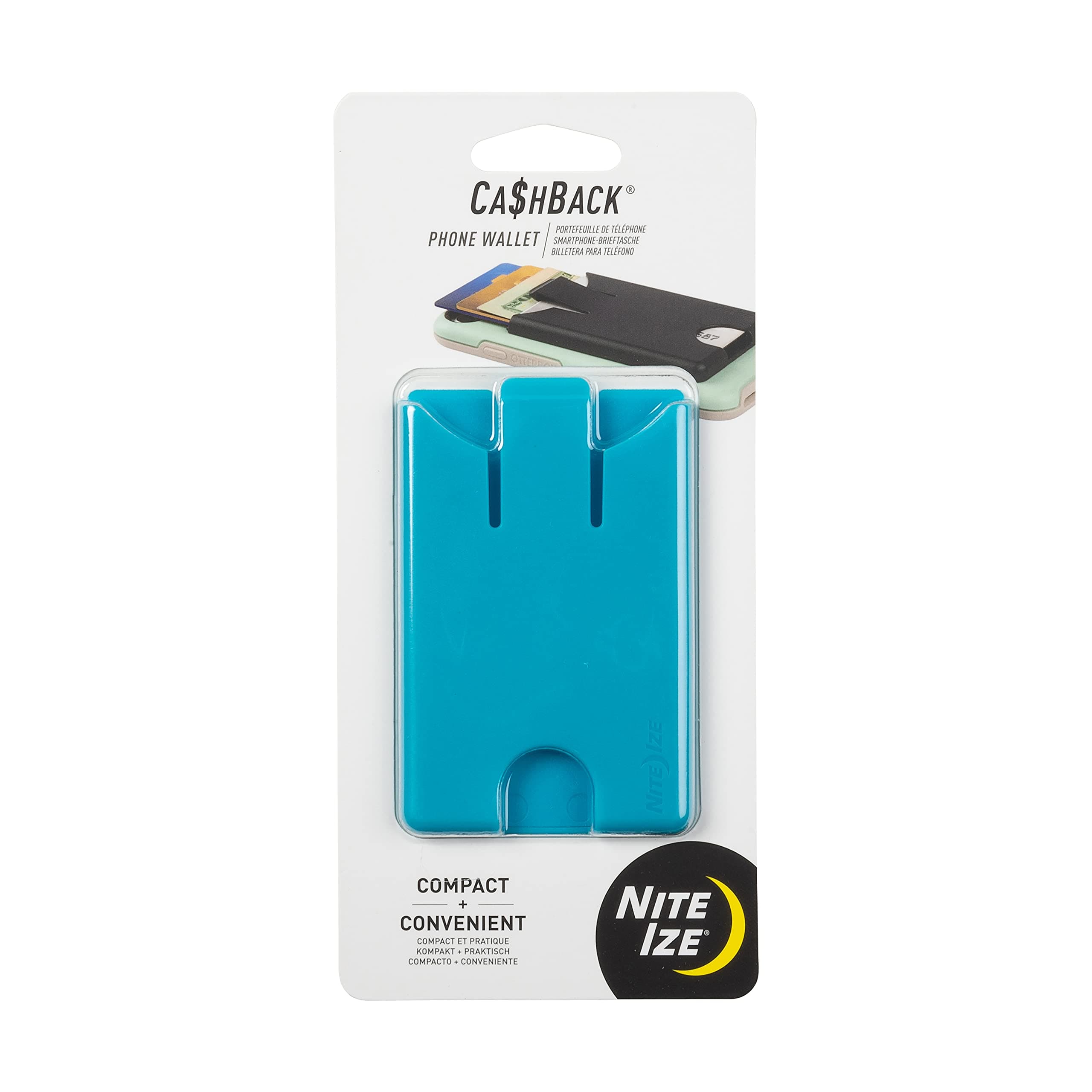 Nite Ize, Inc. CBPW-38-R7 Nite IZE Ca$hBack, Stick-On Card Holder for Back, Blue Phone Wallet