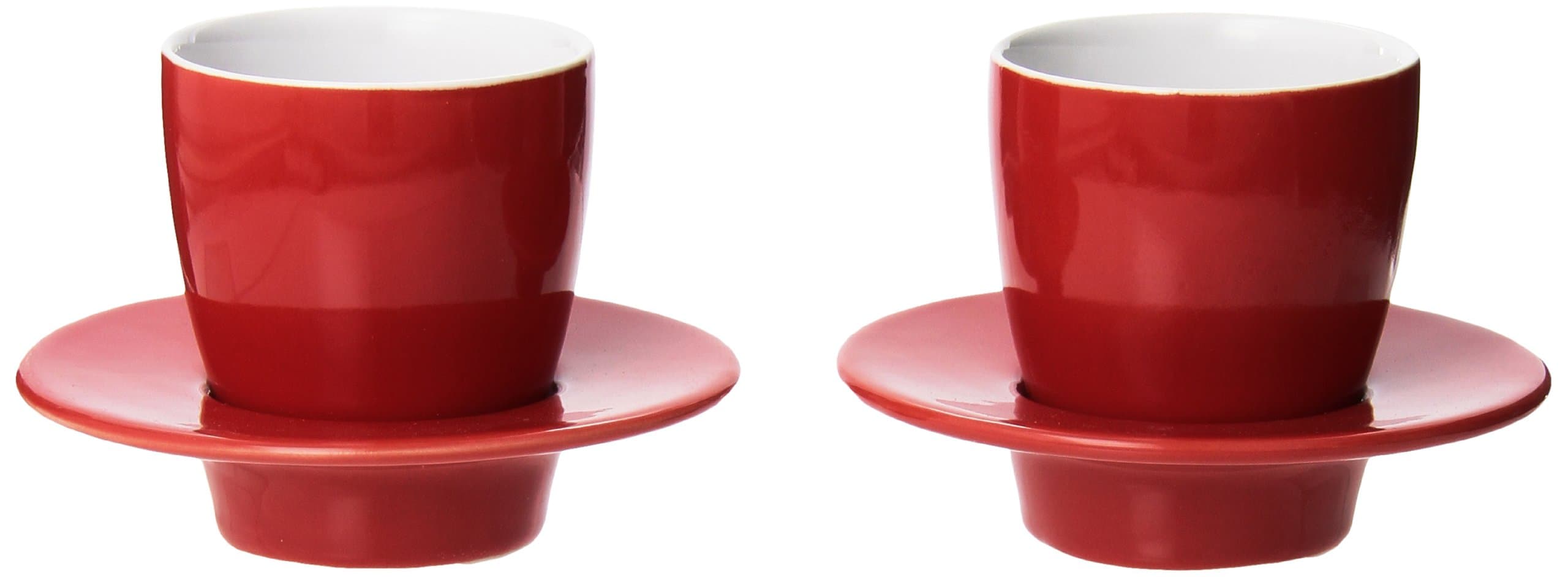 Sagaform Red Espresso Cup with Saucer/Lid, 3-1/2-Ounce