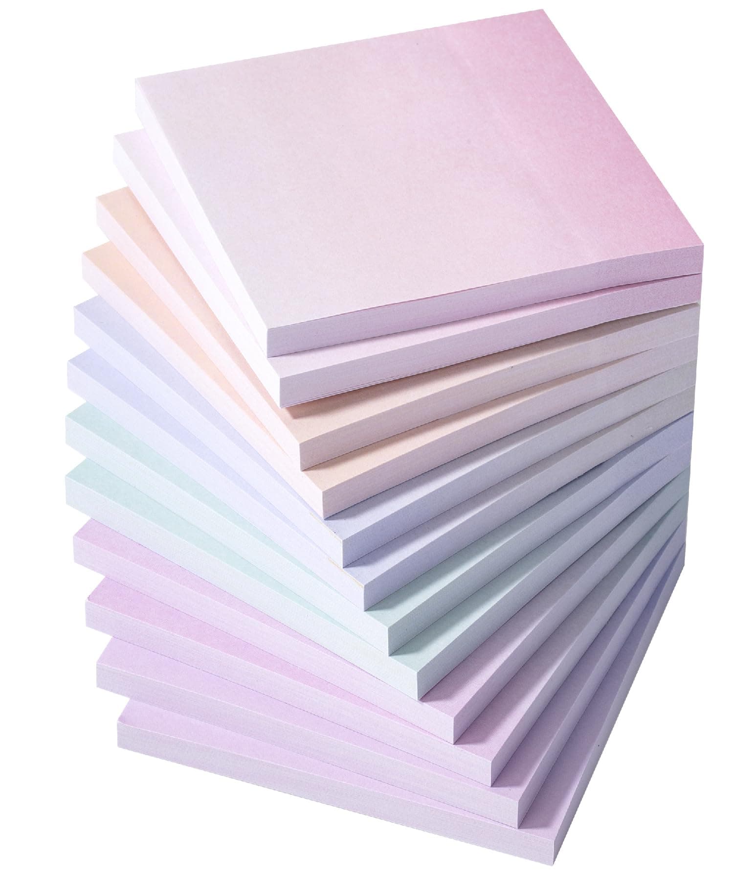 Mr. PenSticky Notes, 3"x3", 12 Pads, Gradient Colors, Self-Stick Pads, Aesthetic, Colorful, Bulk