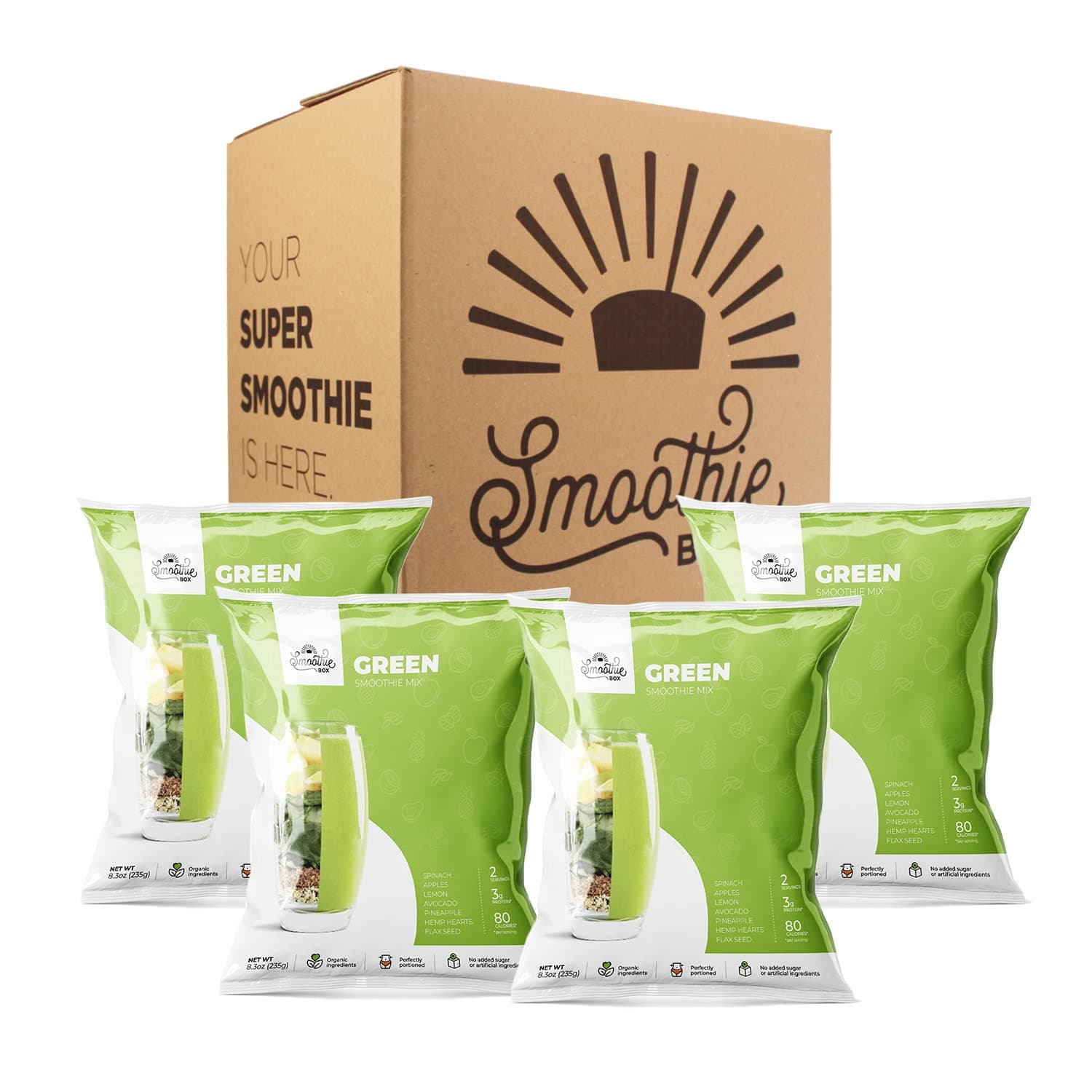 SmoothieBox - Blender Ready Frozen Smoothie Pouches (Green)