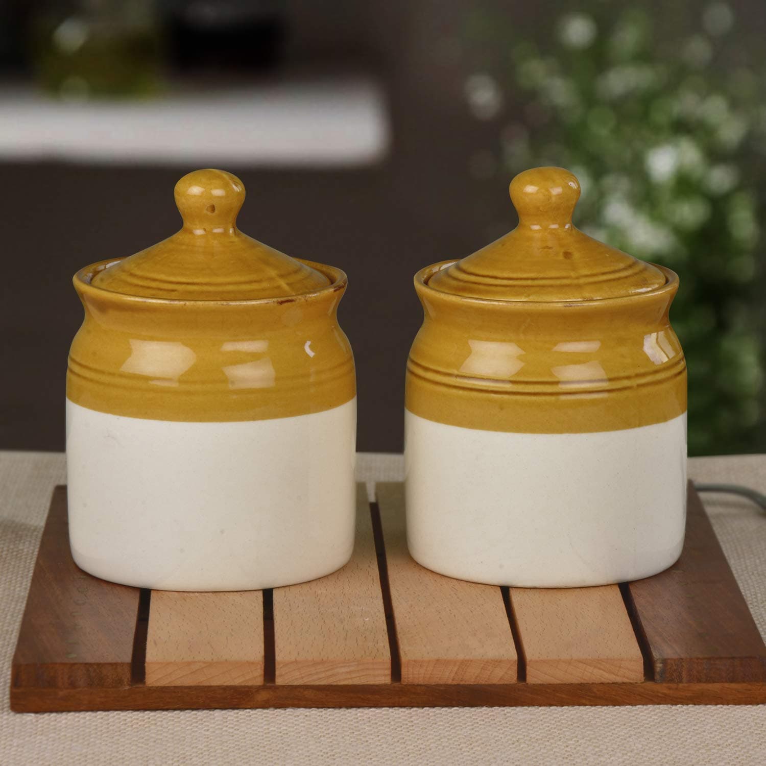 Old Fashioned Martaban Chutney Container And Ceramic Pickle Jar (250ml, pack of 2)