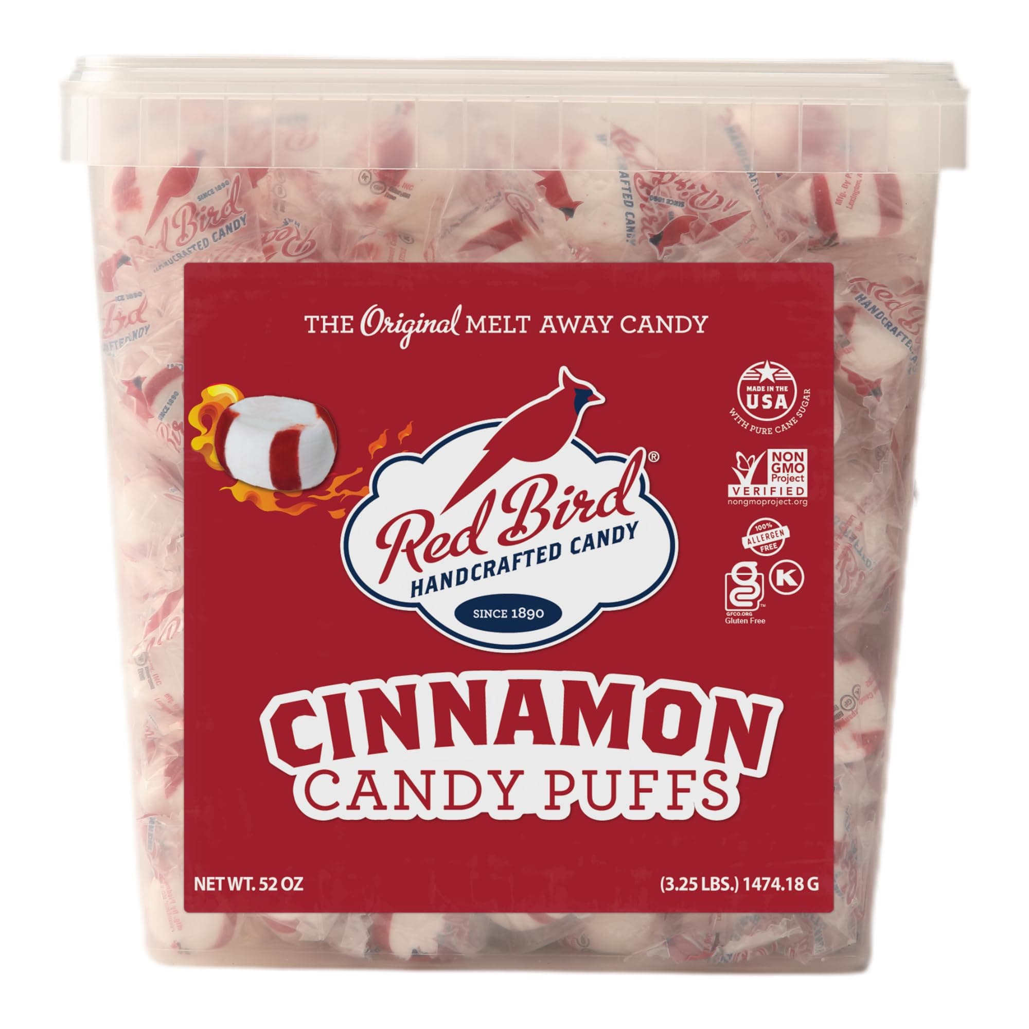 Red Bird Cinnamon Candy, Individually Wrapped, Gluten Free Breath Mints, 52 oz